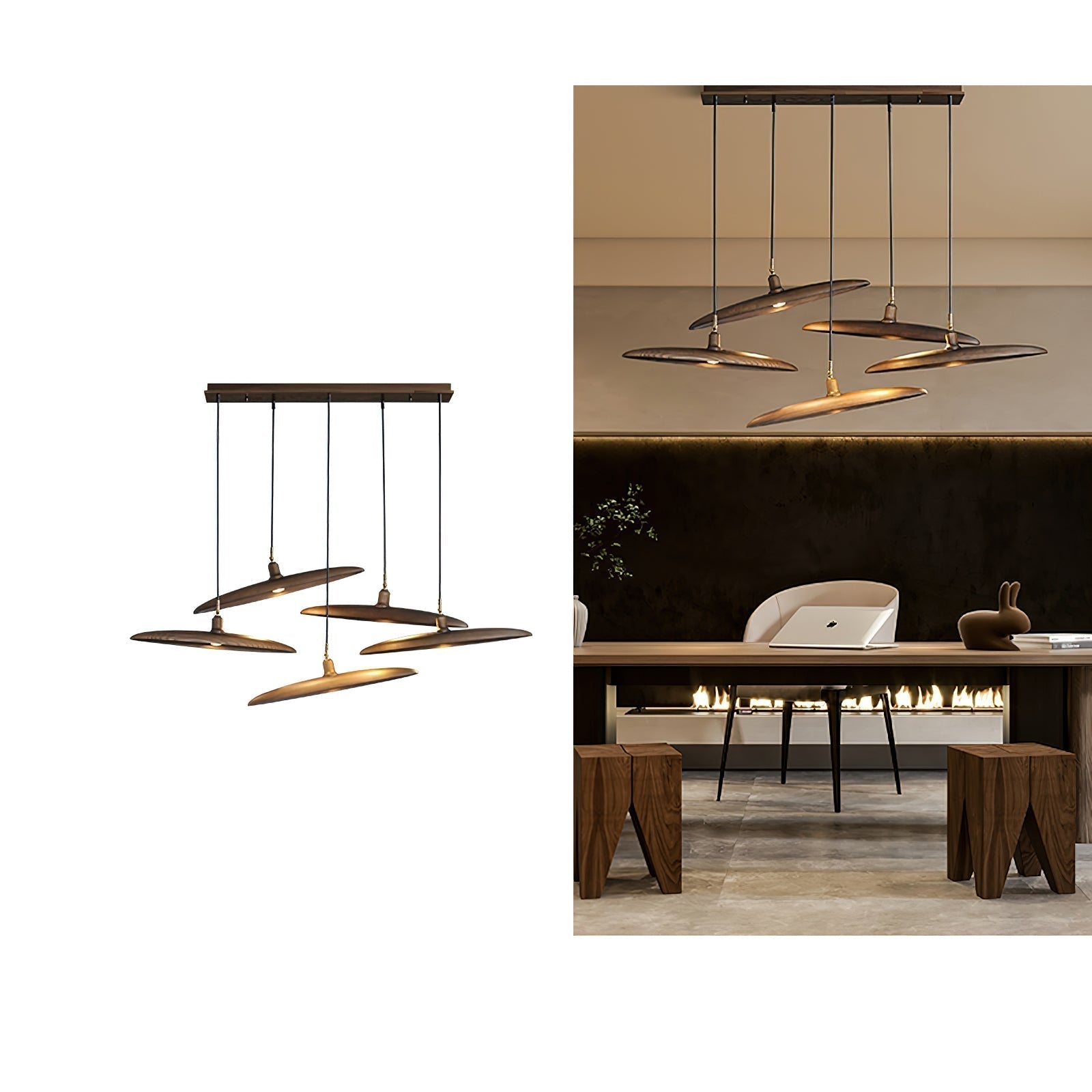 Zelirira Blade Holz Pendelleuchte-Letslighting
