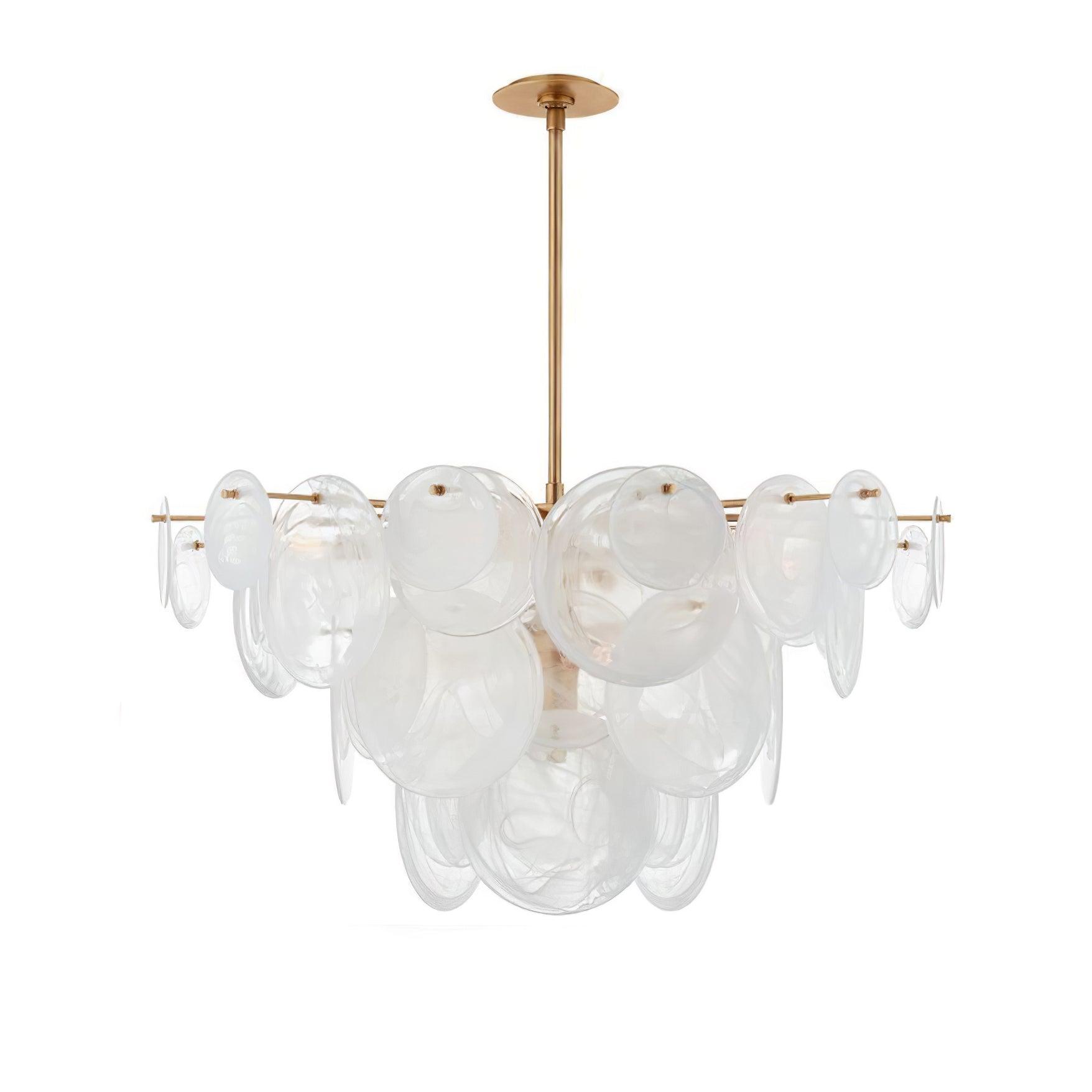 Olvynis Postmodern Luxury Discs Brass Glass Metal Chandelier - Blowlighting