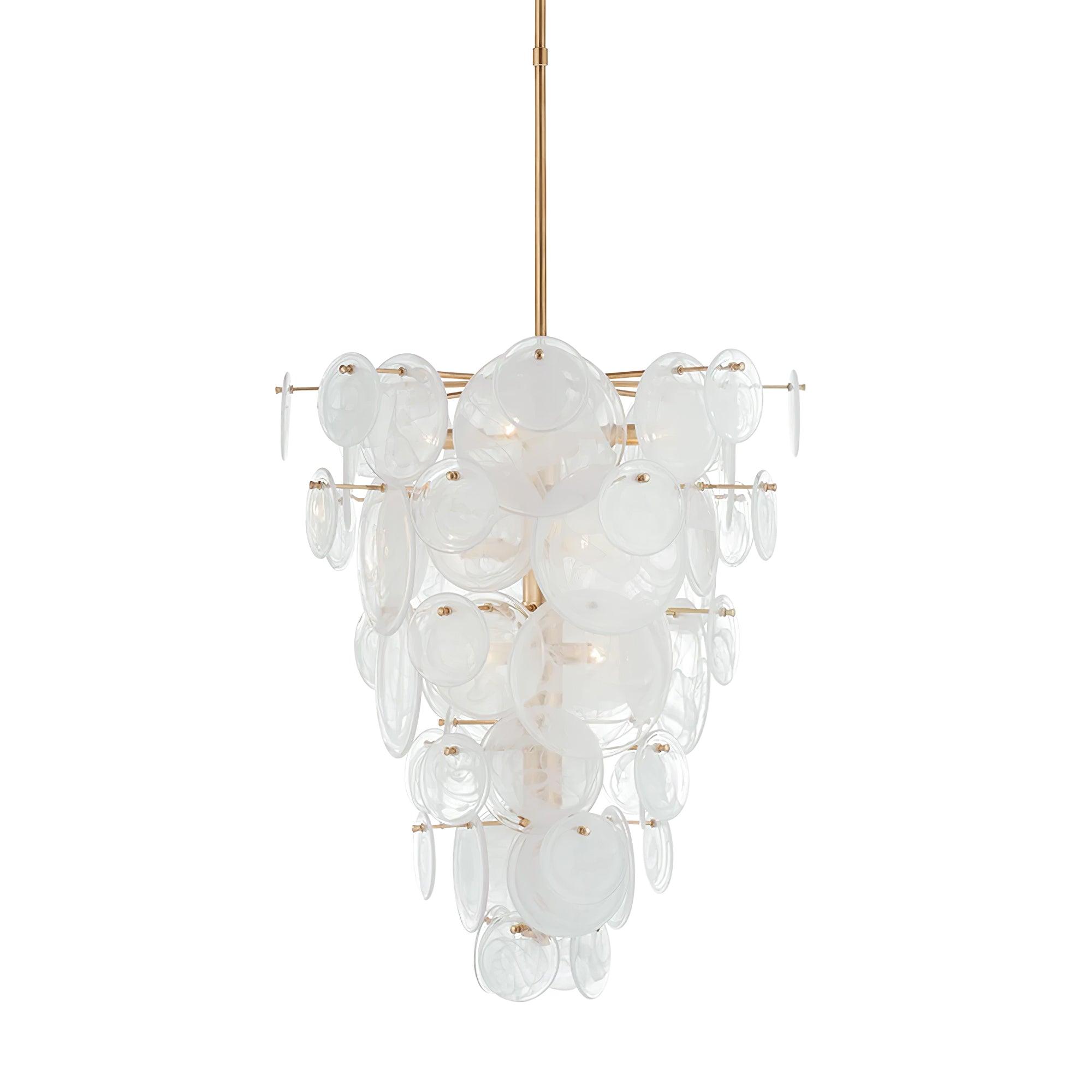 Olvynis Postmodern Luxury Discs Brass Glass Metal Chandelier - Blowlighting