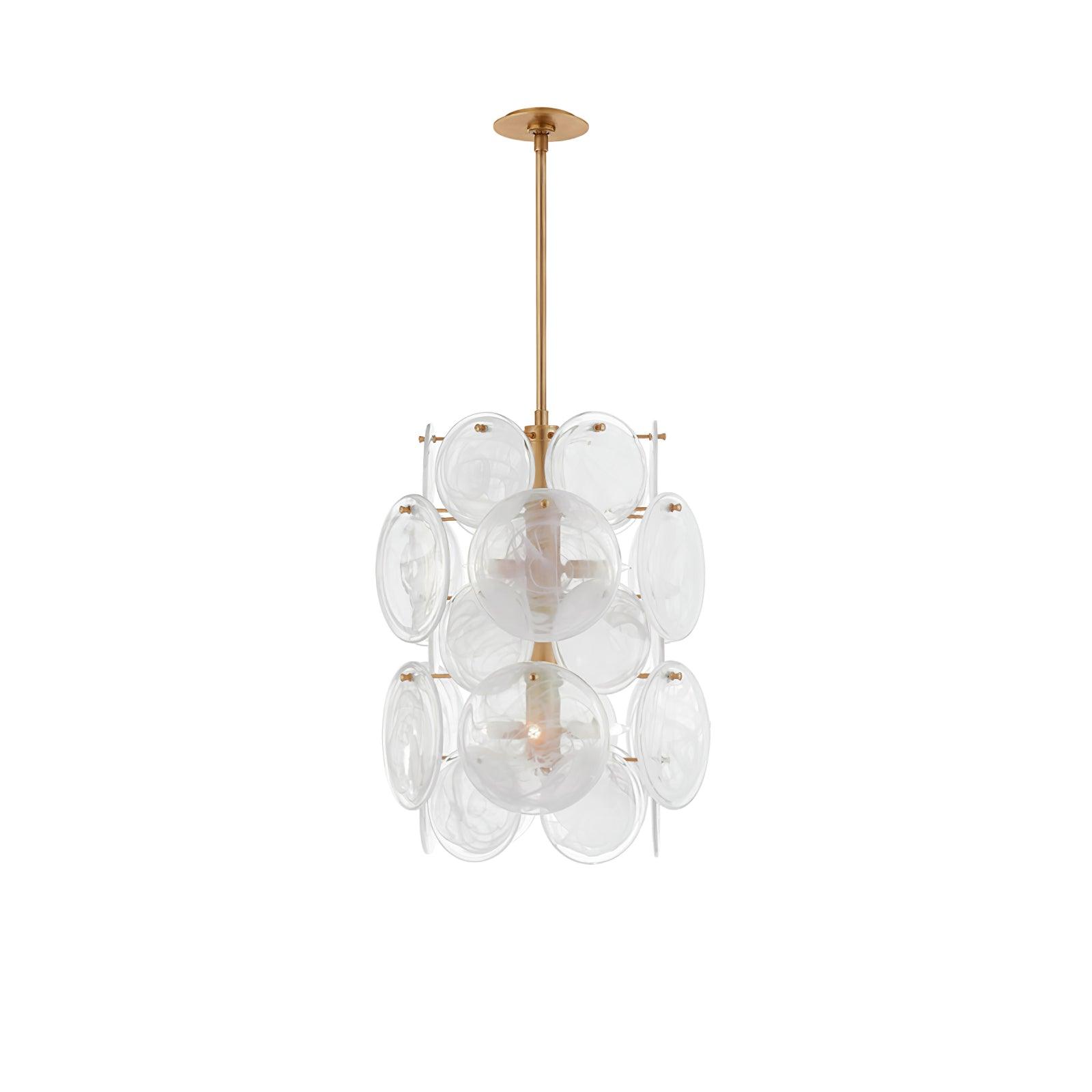 Olvynis Postmodern Luxury Discs Brass Glass Metal Chandelier - Blowlighting