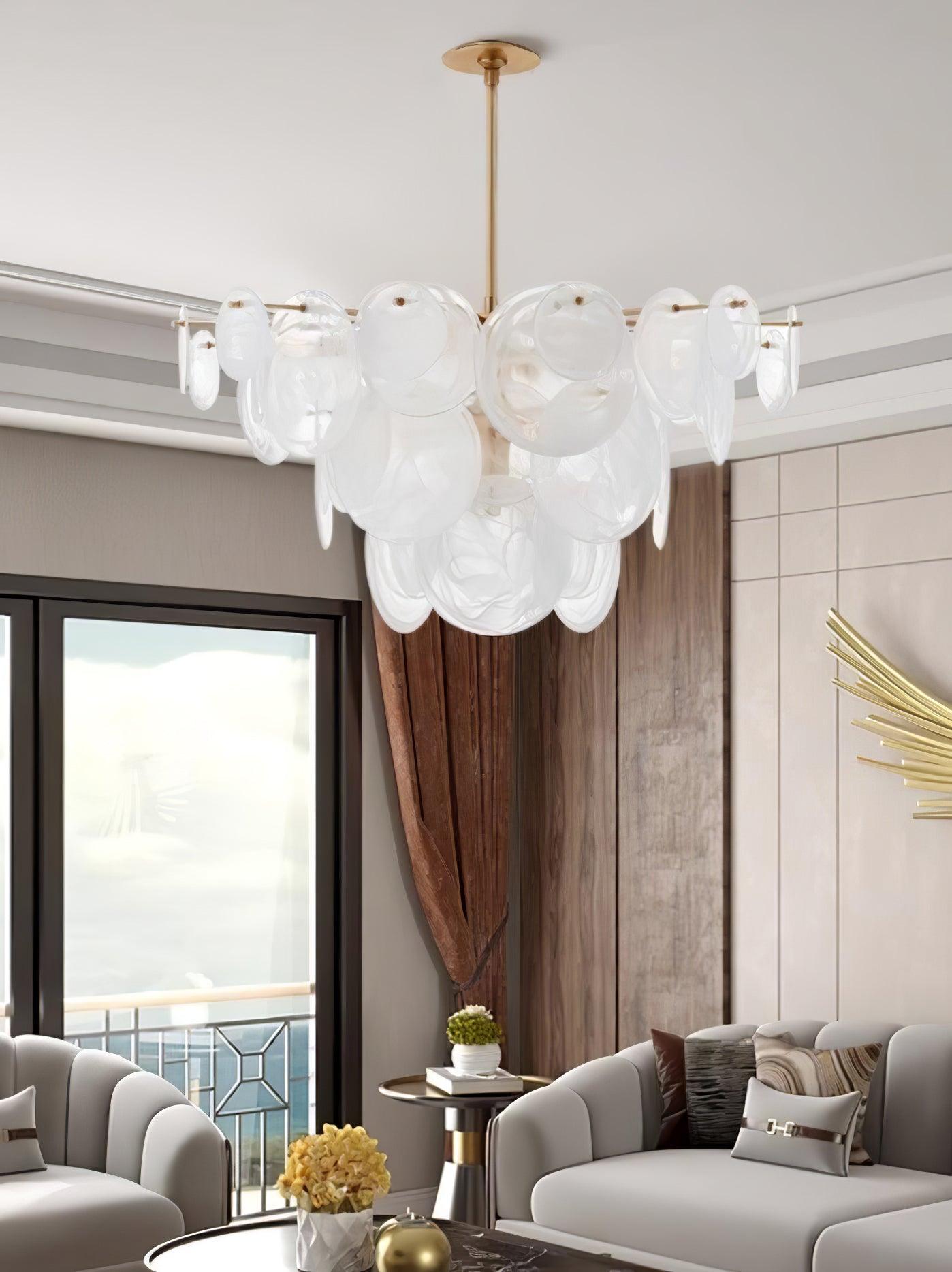 Olvynis Postmodern Luxury Discs Brass Glass Metal Chandelier - Blowlighting