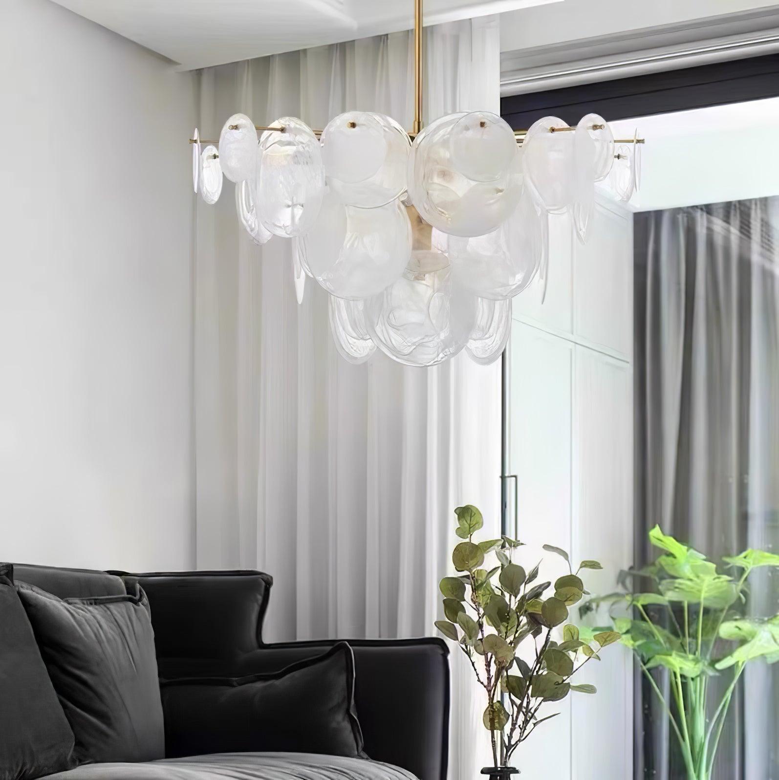 Olvynis Postmodern Luxury Discs Brass Glass Metal Chandelier - Blowlighting