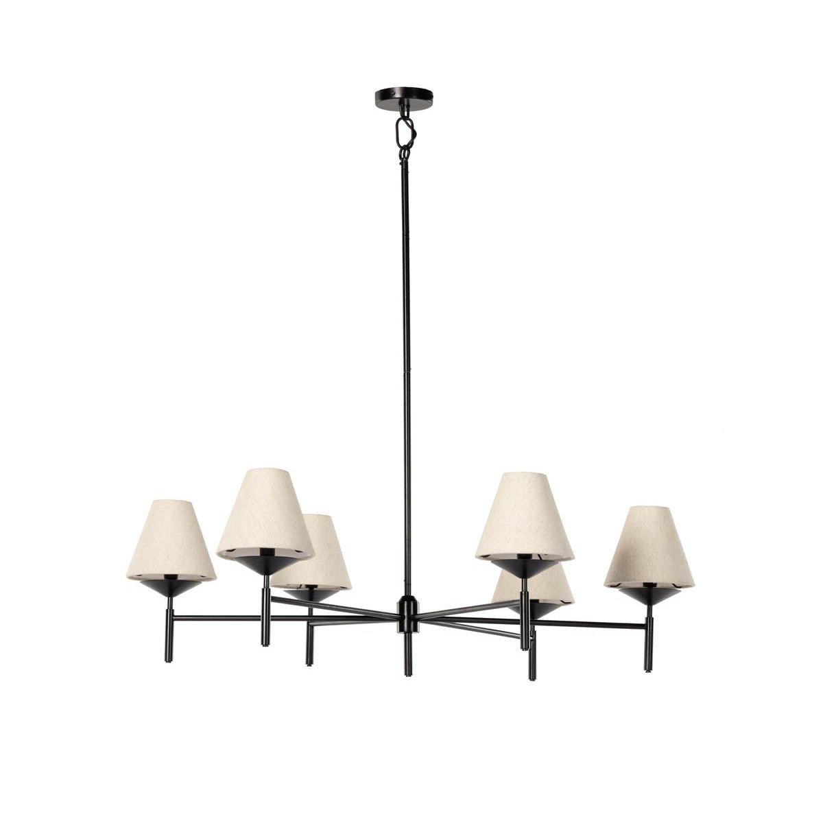 Ulphaa Vintage Industrie Schwarzer Stoff Kronleuchter-Letslighting