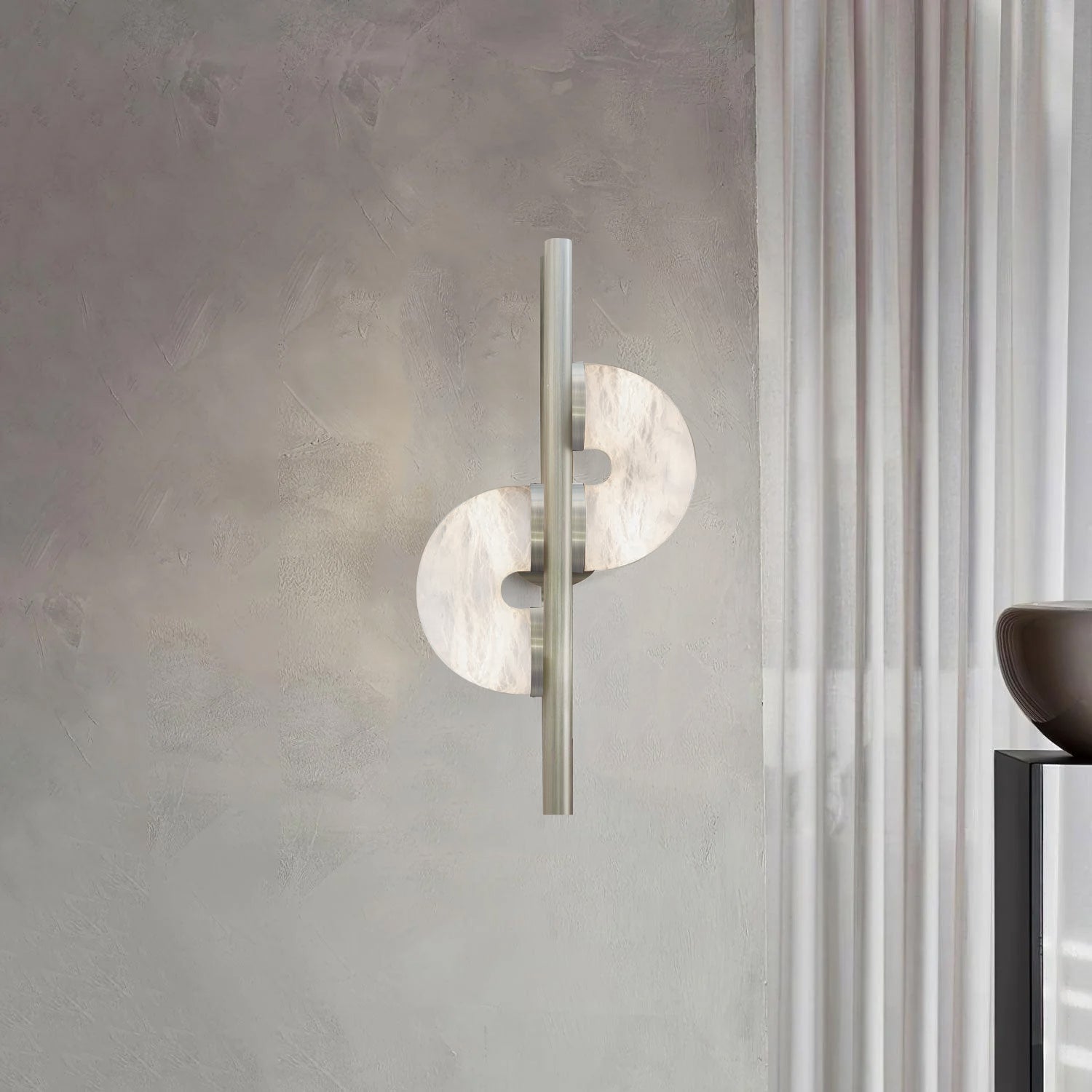 Liraven Dual Disc Alabaster Wall Light - Neutralighting