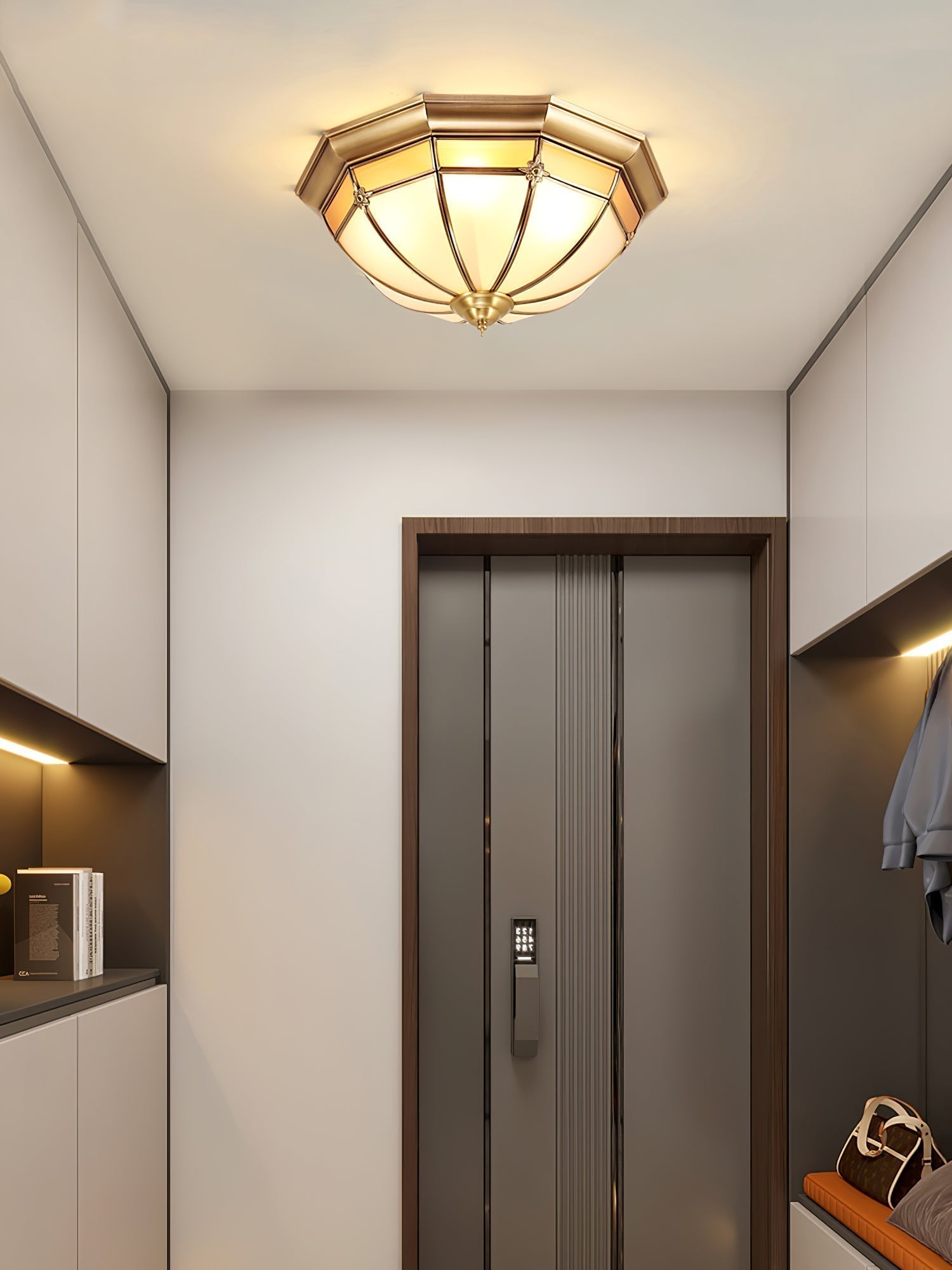 Vovynan Elegance Dome Deckenleuchte aus Messing und Glas-Letslighting
