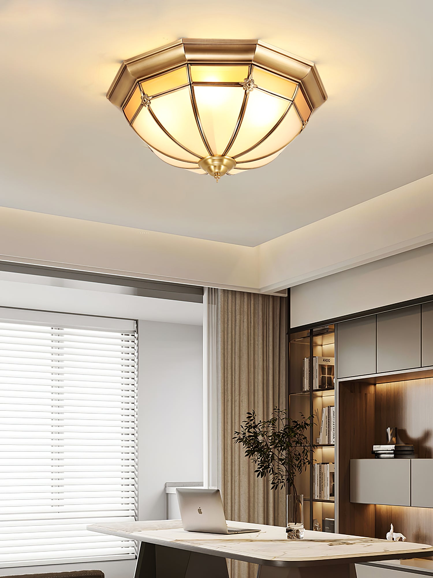 Vovynan Elegance Dome Deckenleuchte aus Messing und Glas-Letslighting