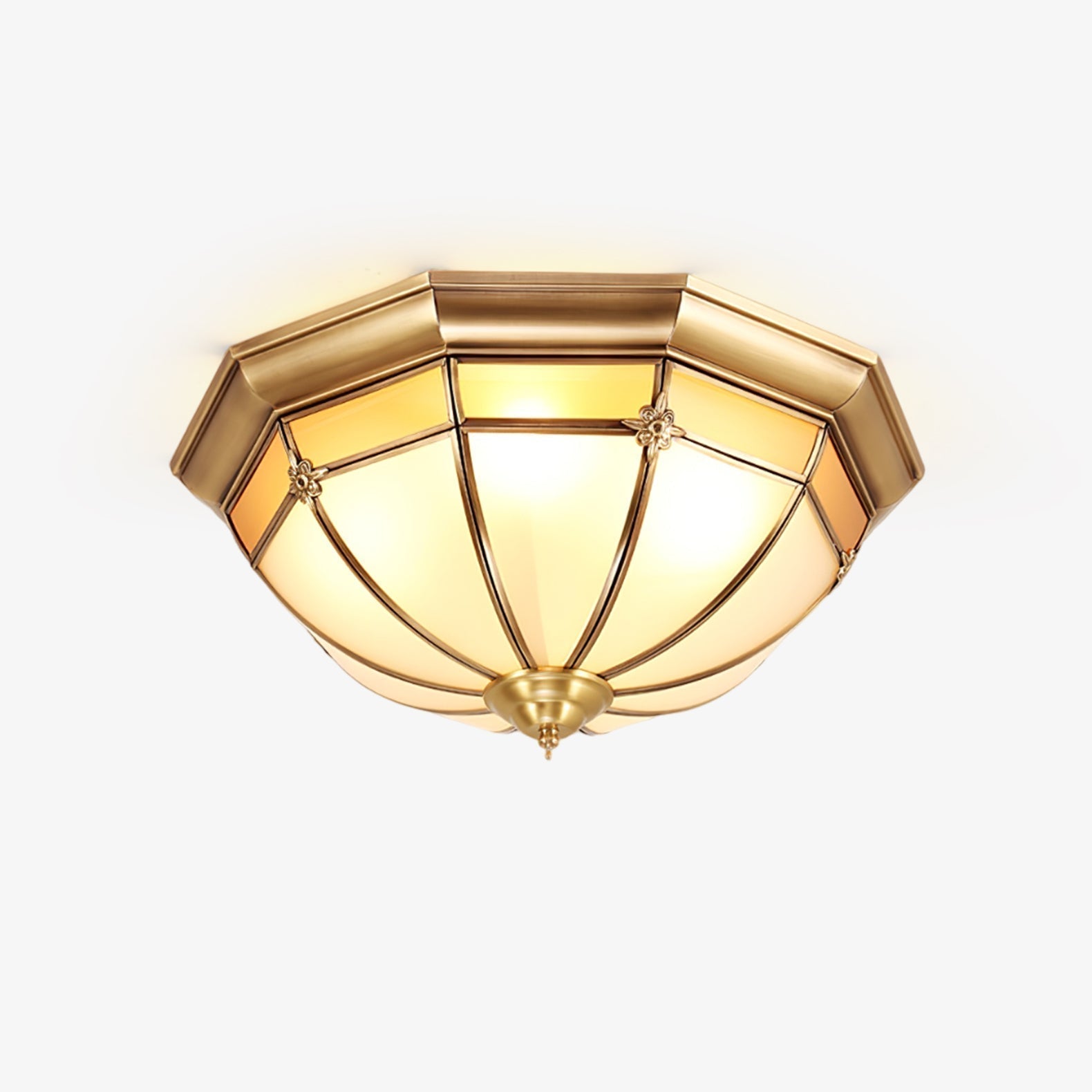 Vovynan Elegance Dome Deckenleuchte aus Messing und Glas-Letslighting