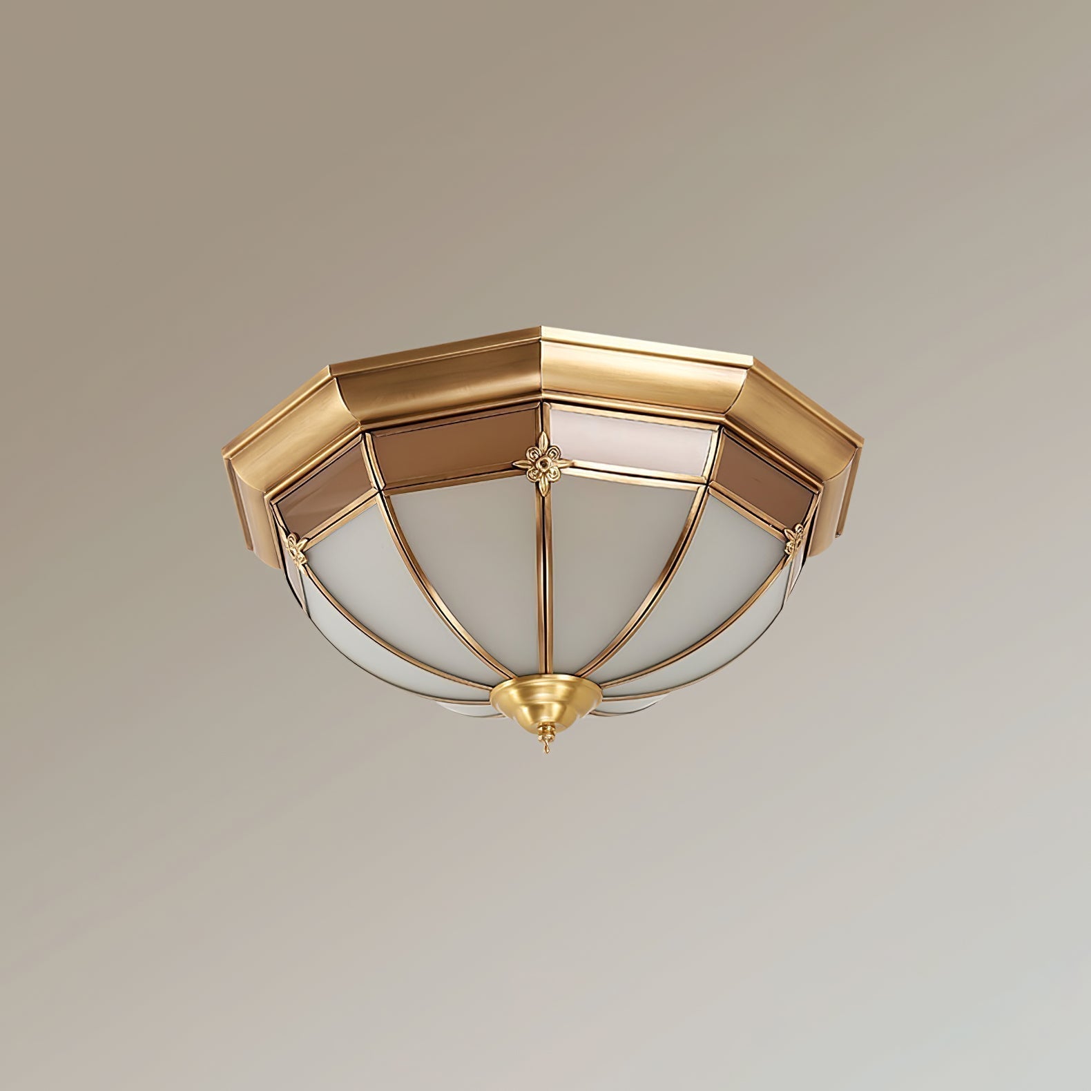 Vovynan Elegance Dome Deckenleuchte aus Messing und Glas-Letslighting