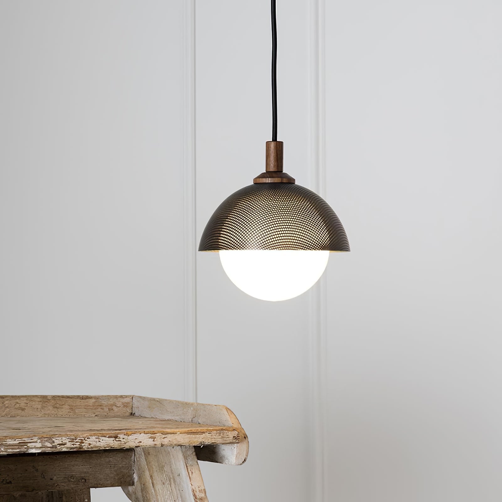 Pith Kuppel Perforiert Holz Pendelleuchte-Letslighting