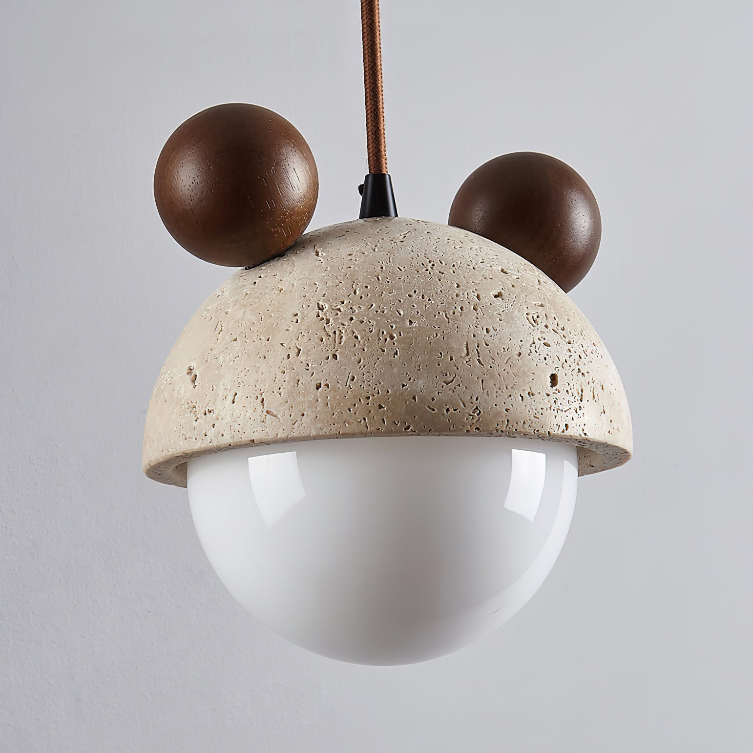 Lyraeus Character-Shaped Travertine Pendant Light - Neutralighting
