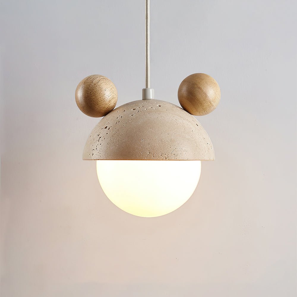 Lyraeus Character-Shaped Travertine Pendant Light - Neutralighting
