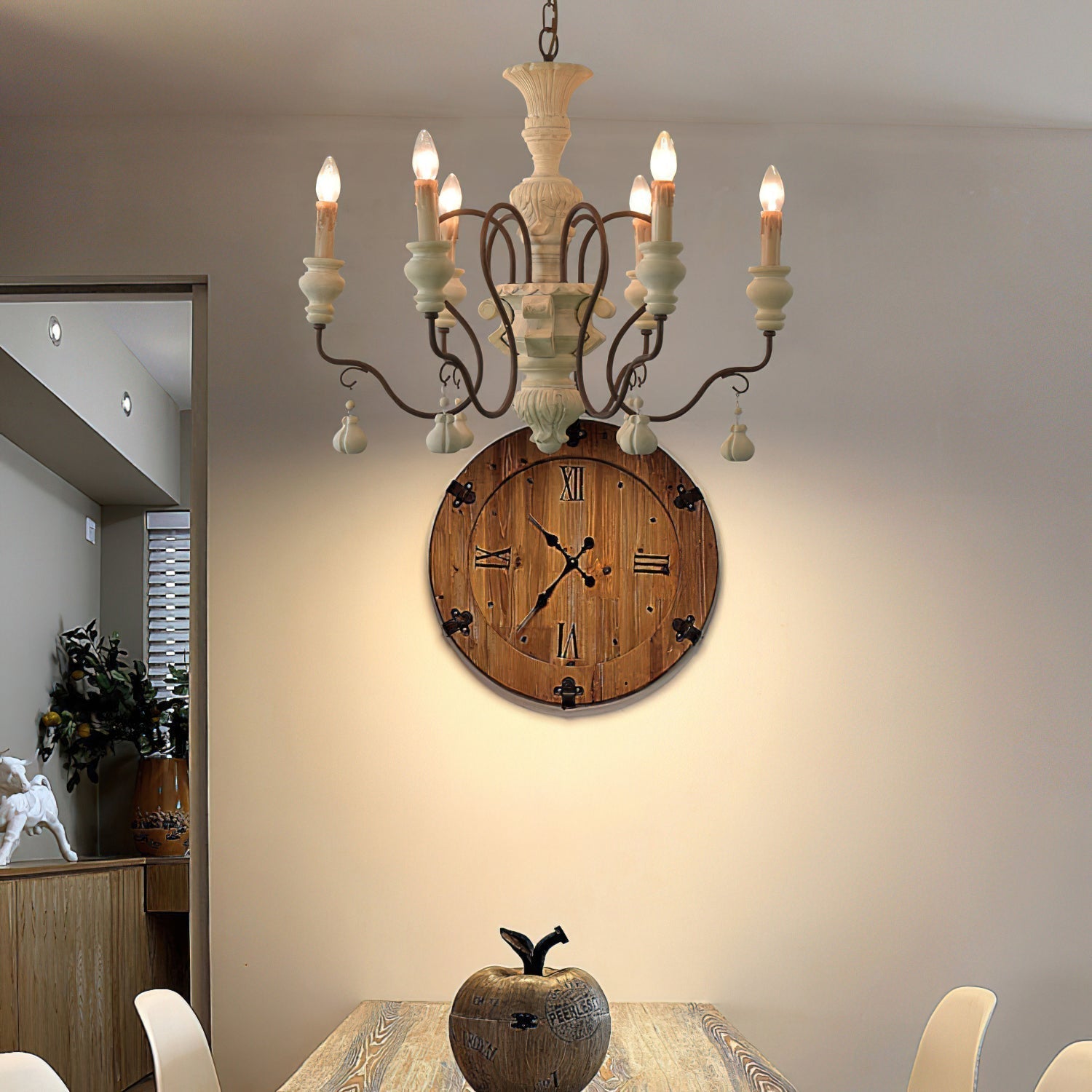 Quartz Postmoderner Luxus Landhaus Holz Kronleuchter-Letslighting