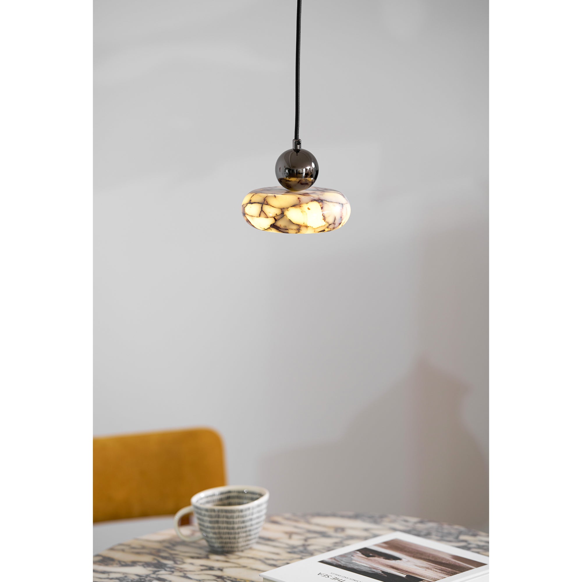 Ridge Modern Minimalist Marble Metal Pendant Lamp - Letslighting