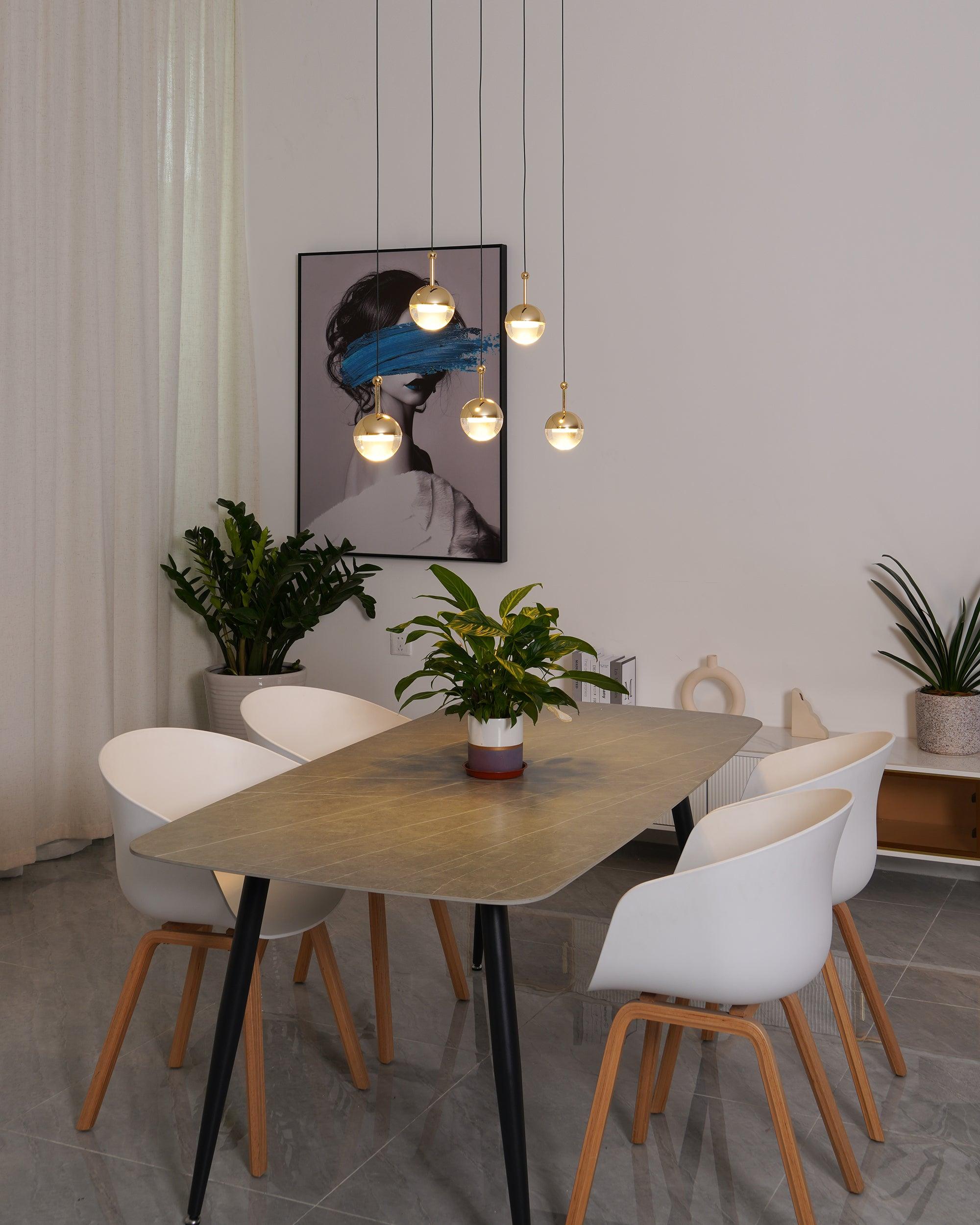 Solara Pendelleuchte Stahl Glas Mehrfach Tropfen-Letslighting