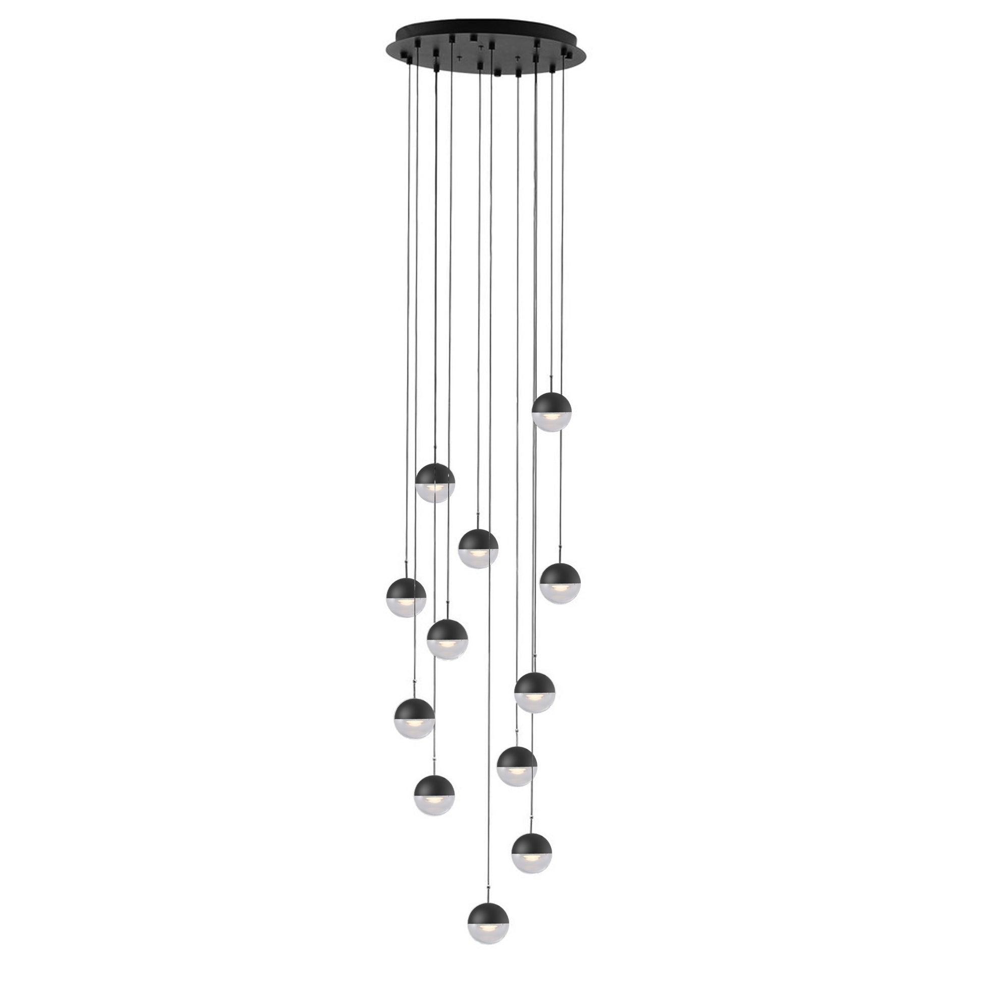 Solara Pendelleuchte Stahl Glas Mehrfach Tropfen-Letslighting
