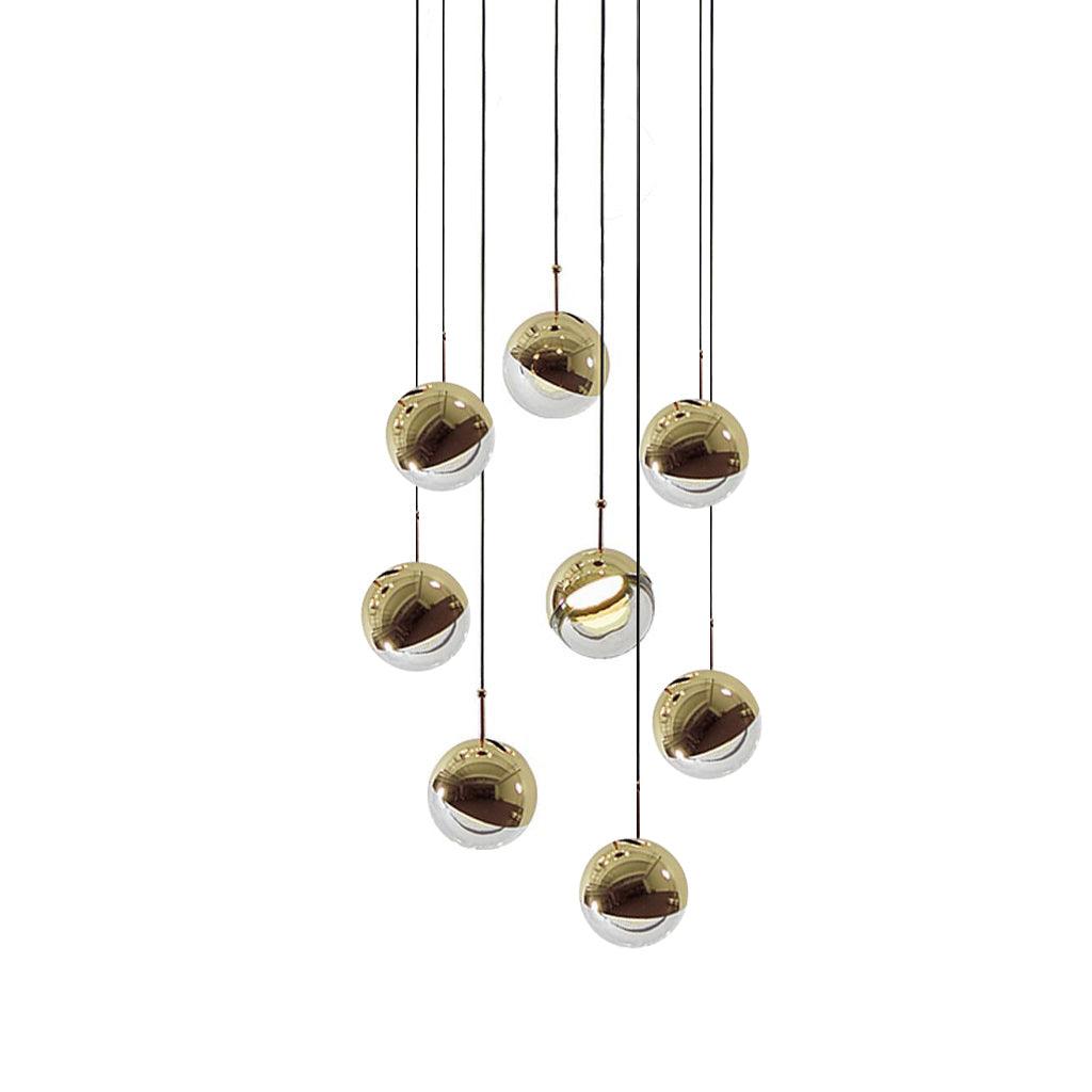 Solara Pendelleuchte Stahl Glas Mehrfach Tropfen-Letslighting