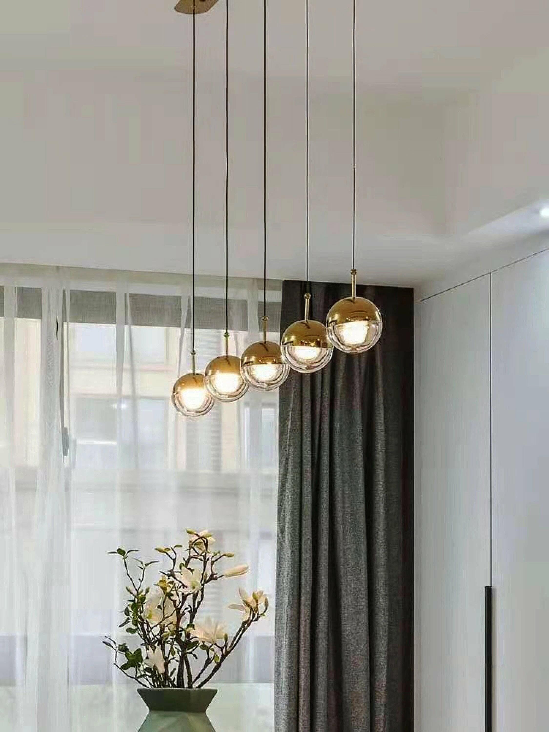 Solara Pendelleuchte Stahl Glas Mehrfach Tropfen-Letslighting