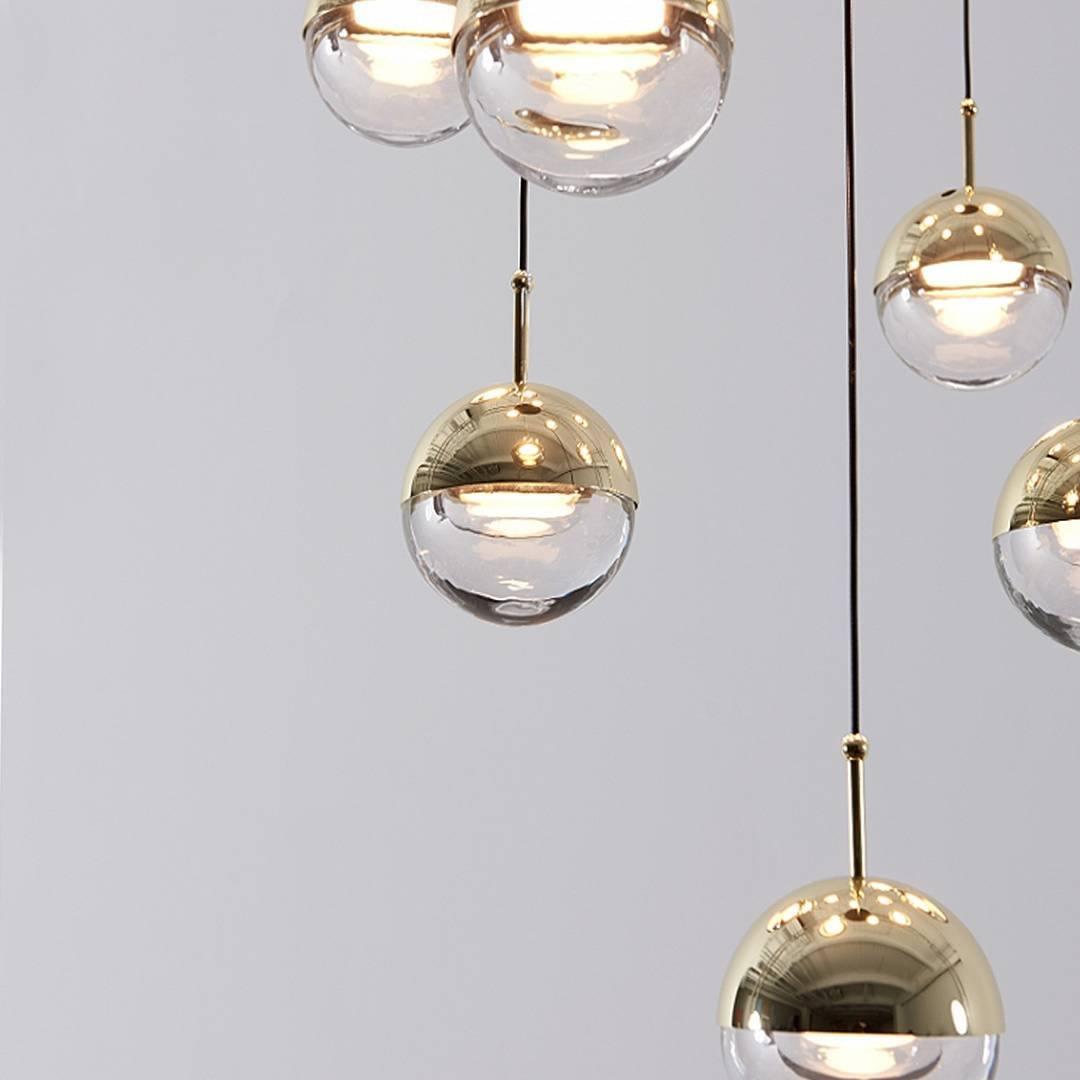 Solara Pendelleuchte Stahl Glas Mehrfach Tropfen-Letslighting