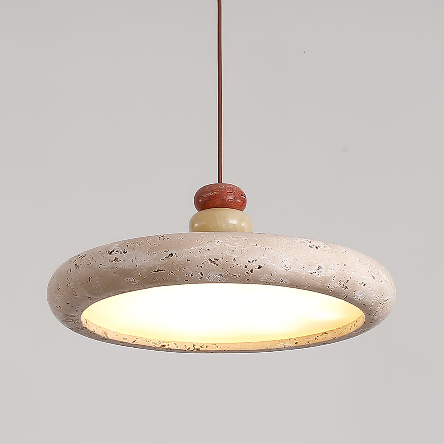Cuvarora Disc Travertine Pendant Light - Neutralighting