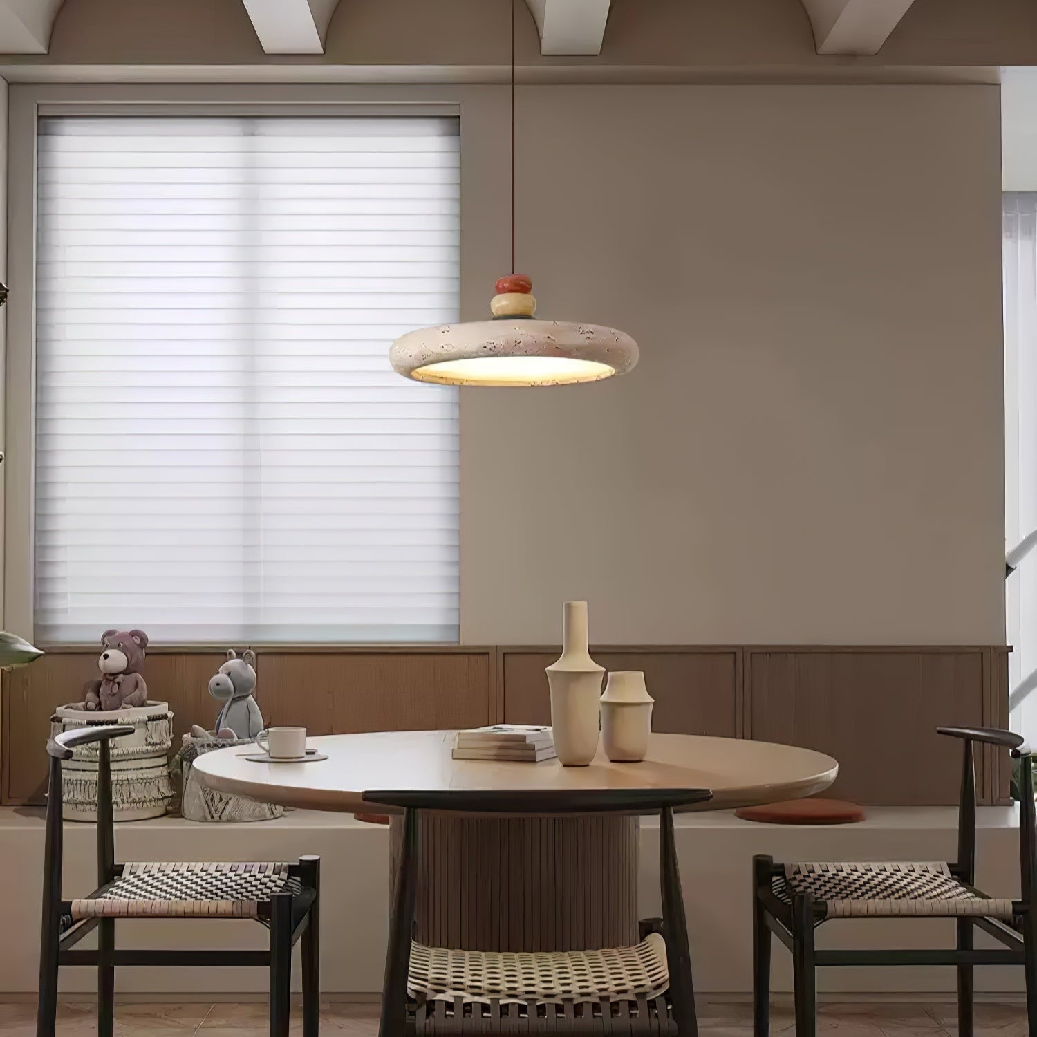 Cuvarora Disc Travertine Pendant Light - Neutralighting