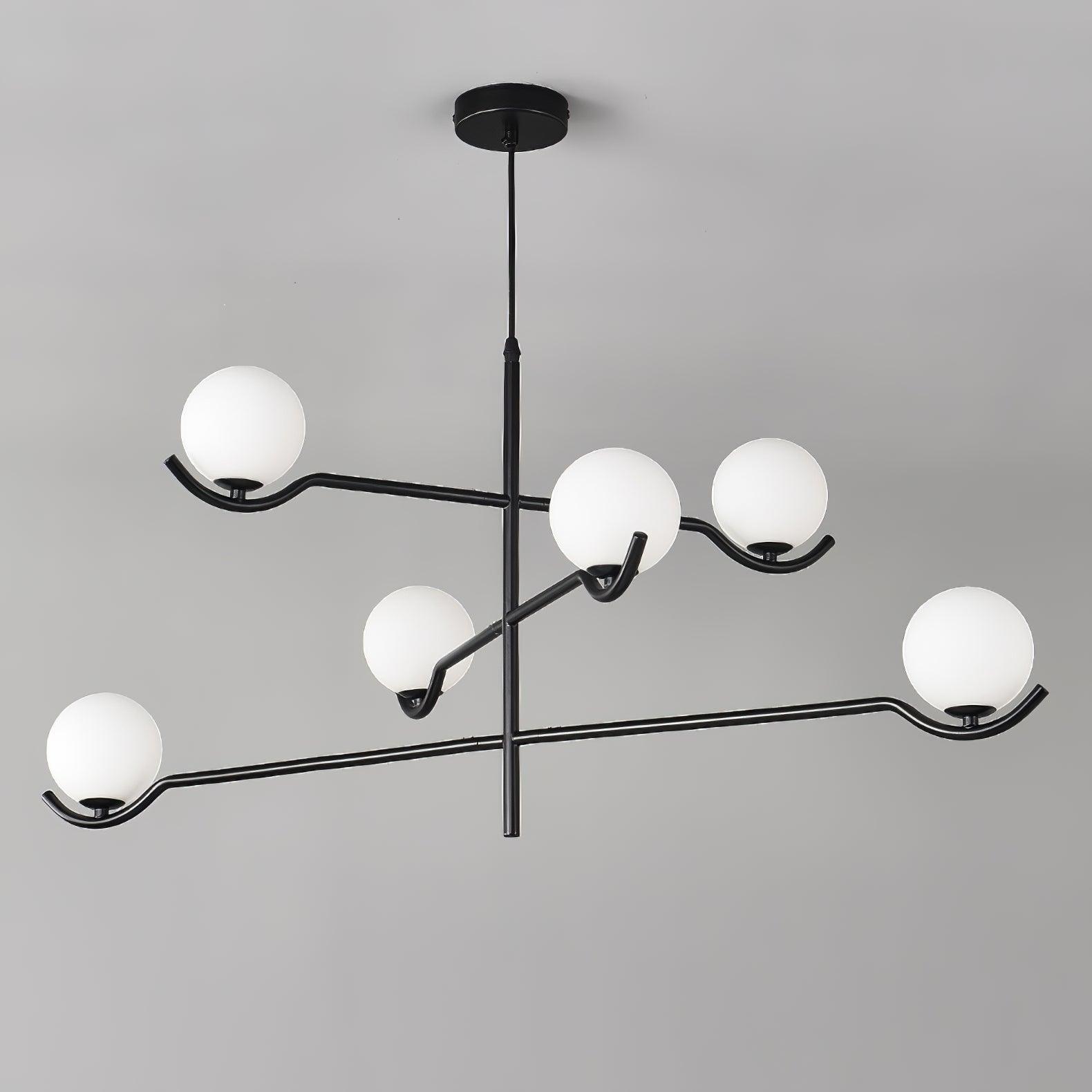 Lustra Pendelleuchte Rahmen Schwarz Glas-Letslighting