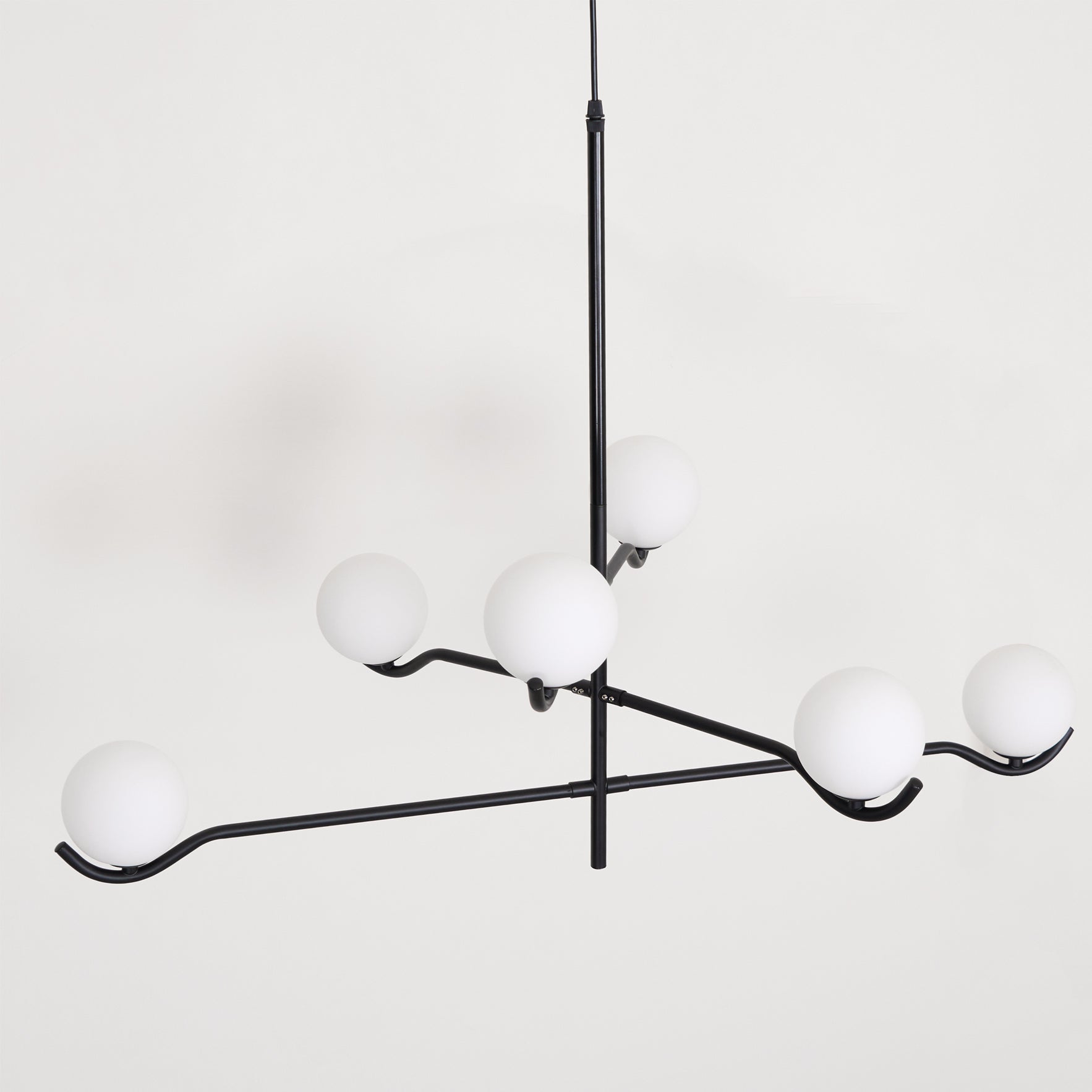 Lustra Pendelleuchte Rahmen Schwarz Glas-Letslighting