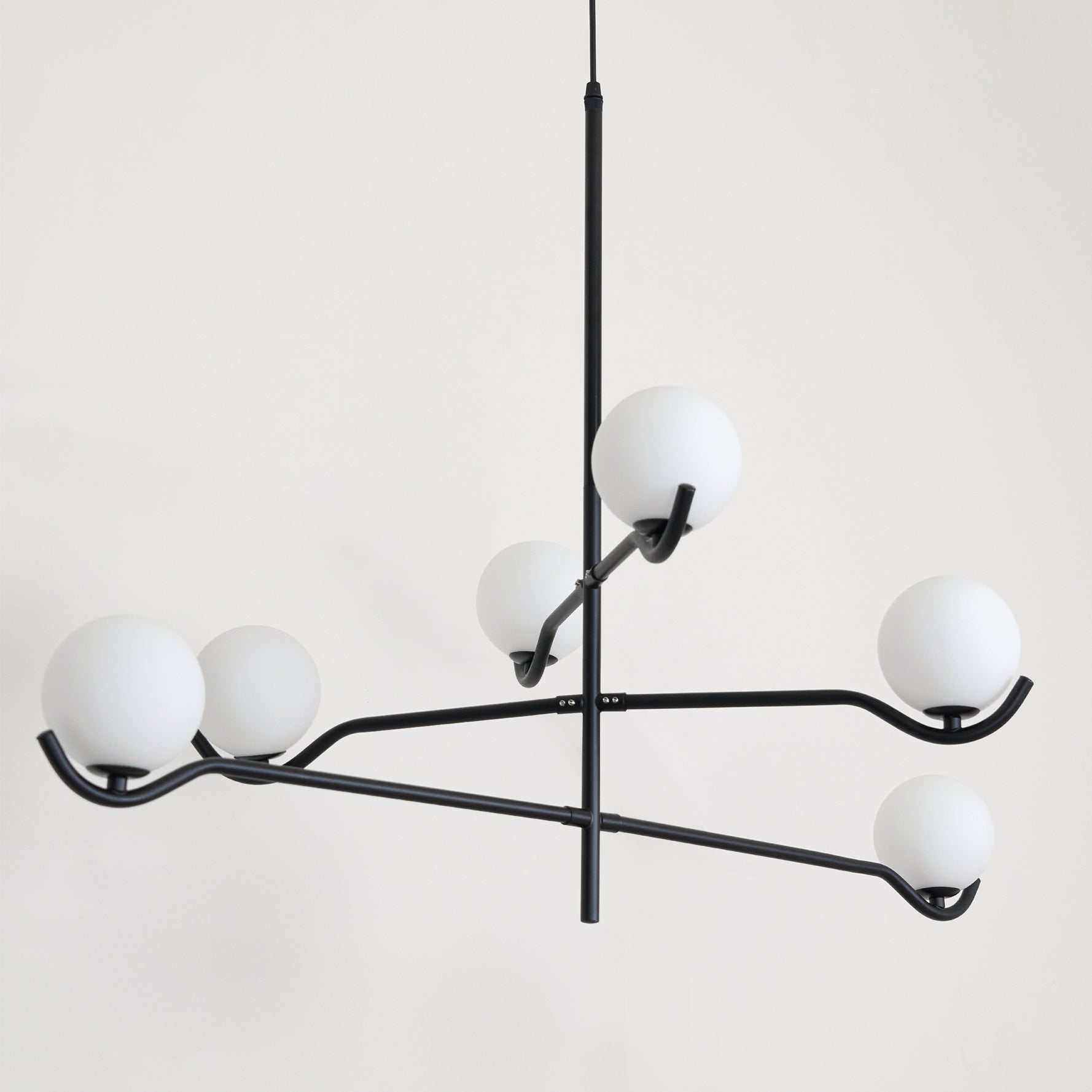 Lustra Pendelleuchte Rahmen Schwarz Glas-Letslighting