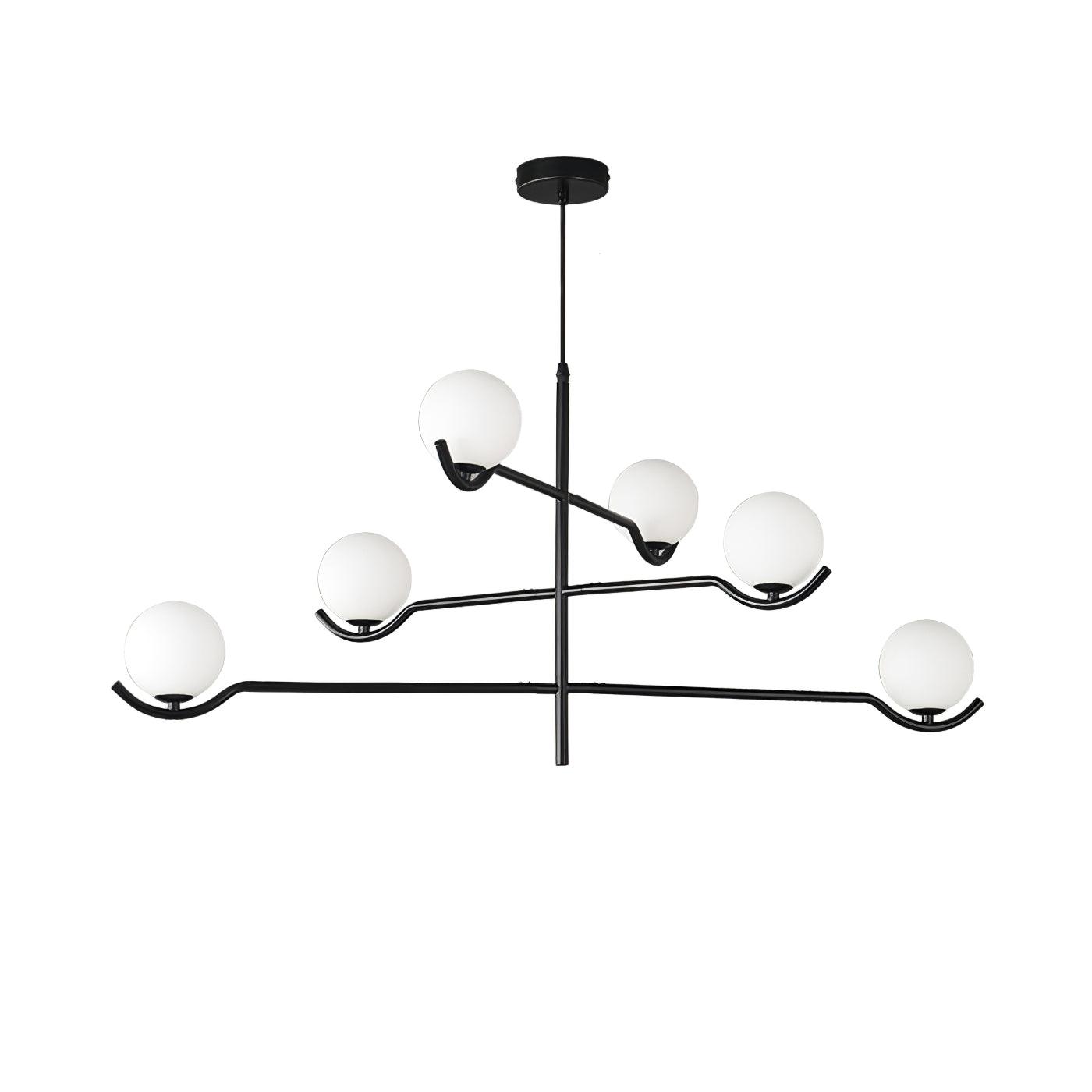 Lustra Pendelleuchte Rahmen Schwarz Glas-Letslighting