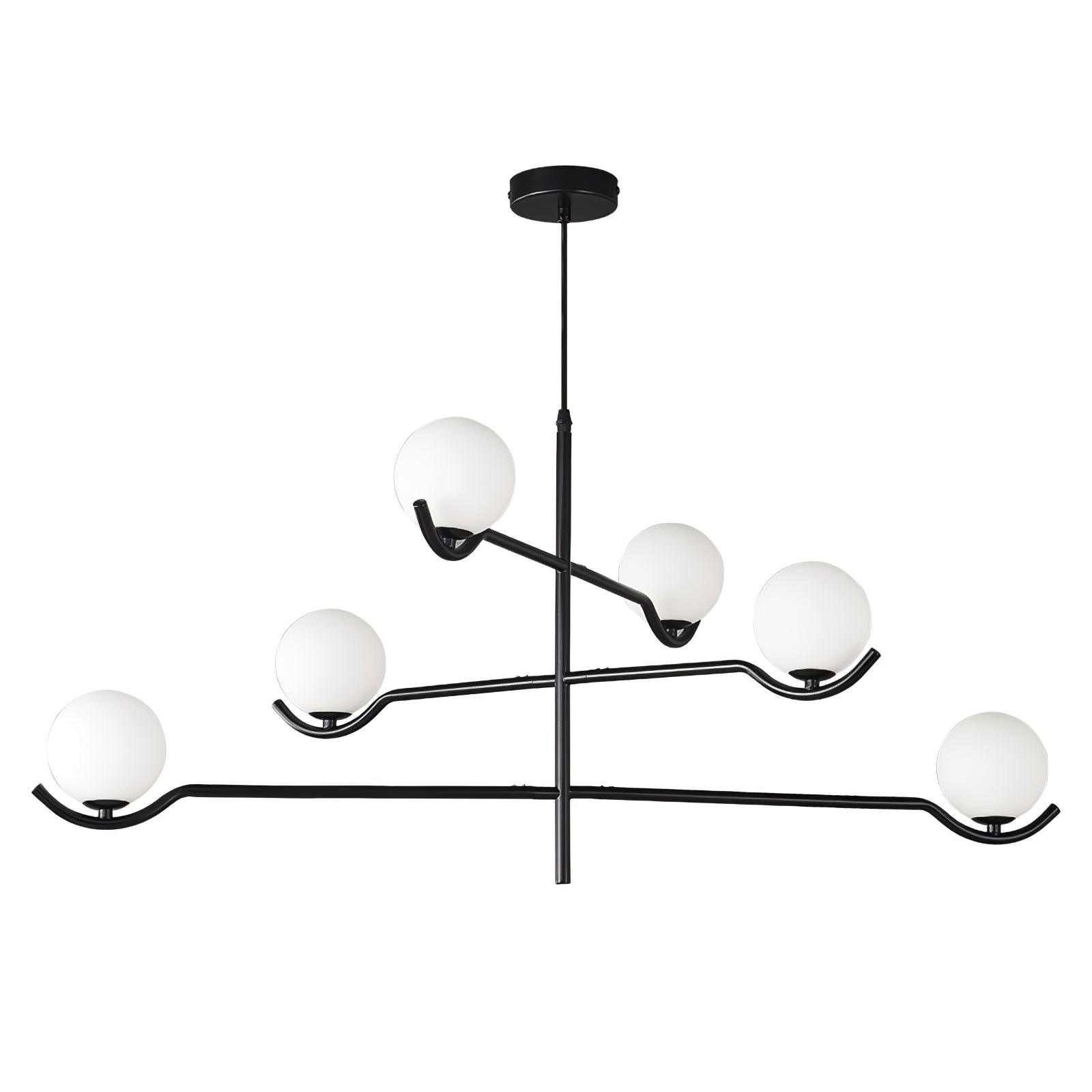 Lustra Pendelleuchte Rahmen Schwarz Glas-Letslighting