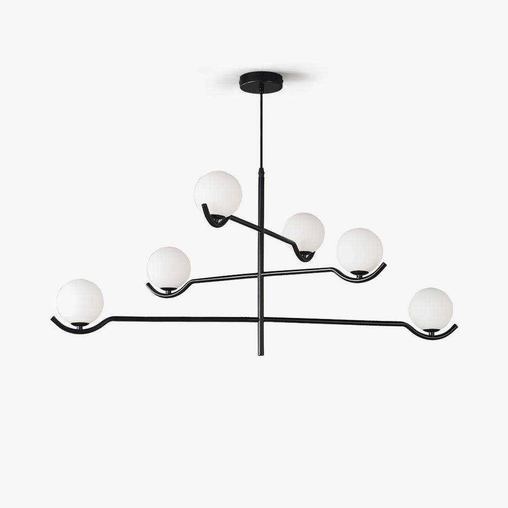 Lustra Pendelleuchte Rahmen Schwarz Glas-Letslighting