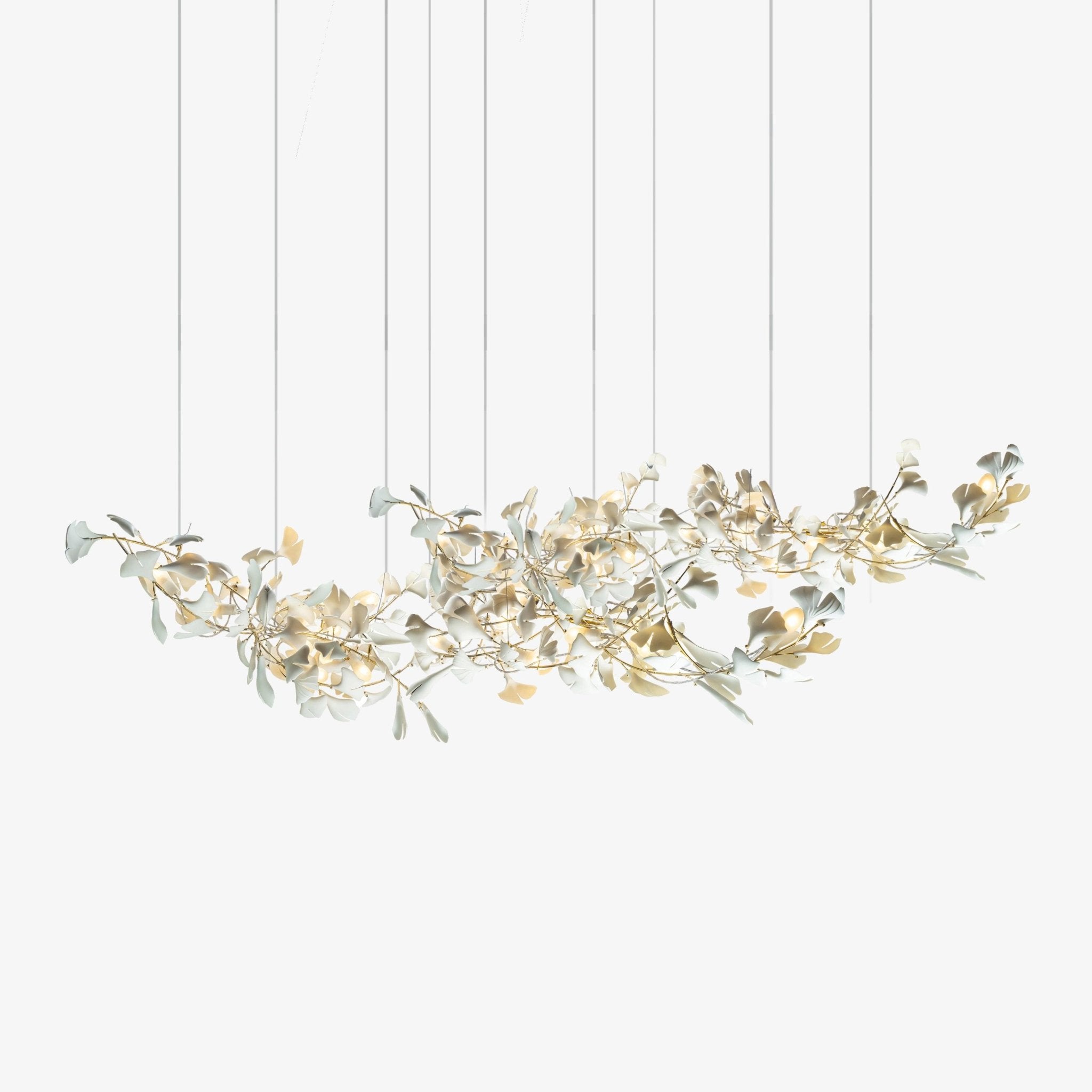 Olivia Keramik Ginkgo Kronleuchter Doppelstock Kombination-Letslighting