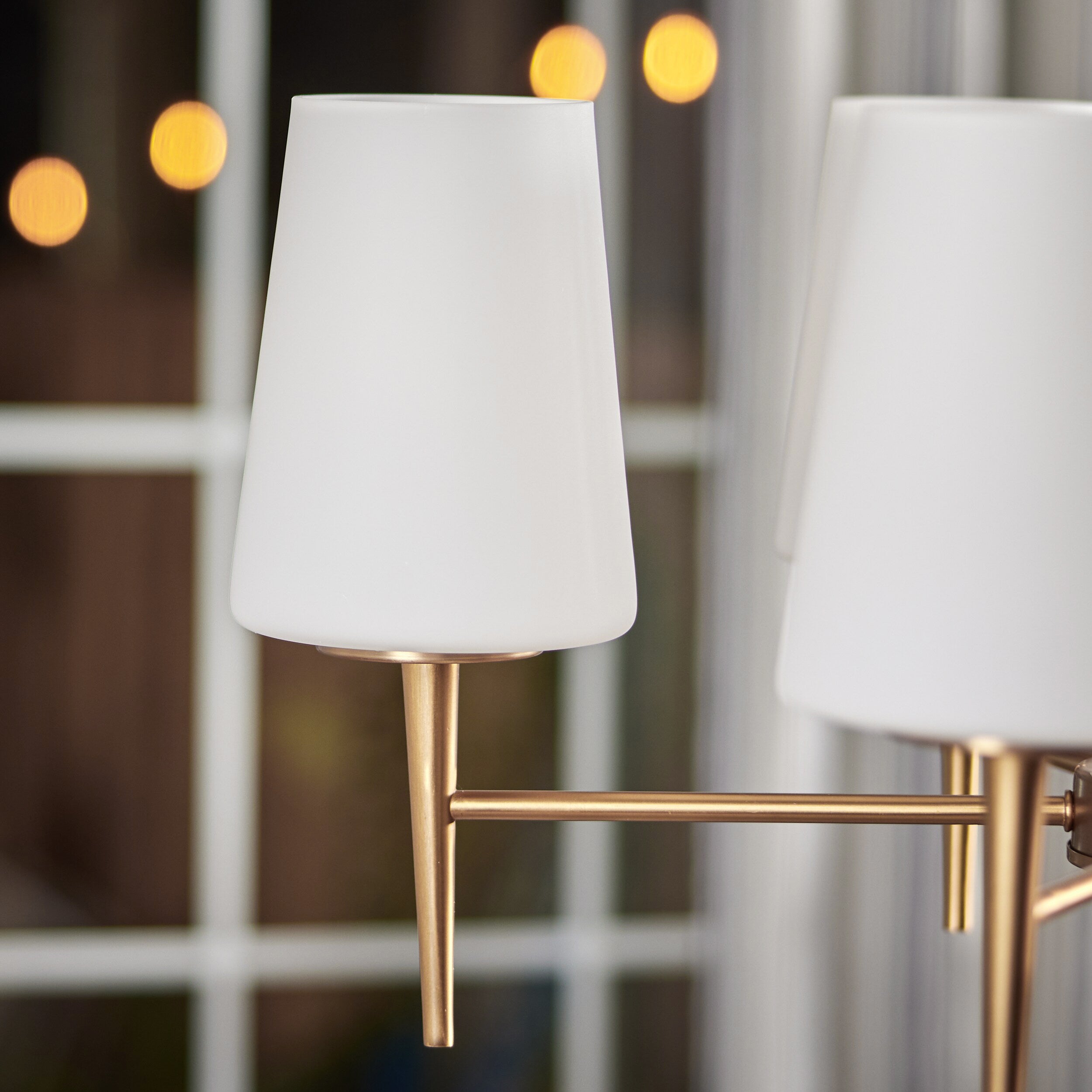 Gaze Eleganter Vintage Messing-Glas-Kronleuchter-Letslighting