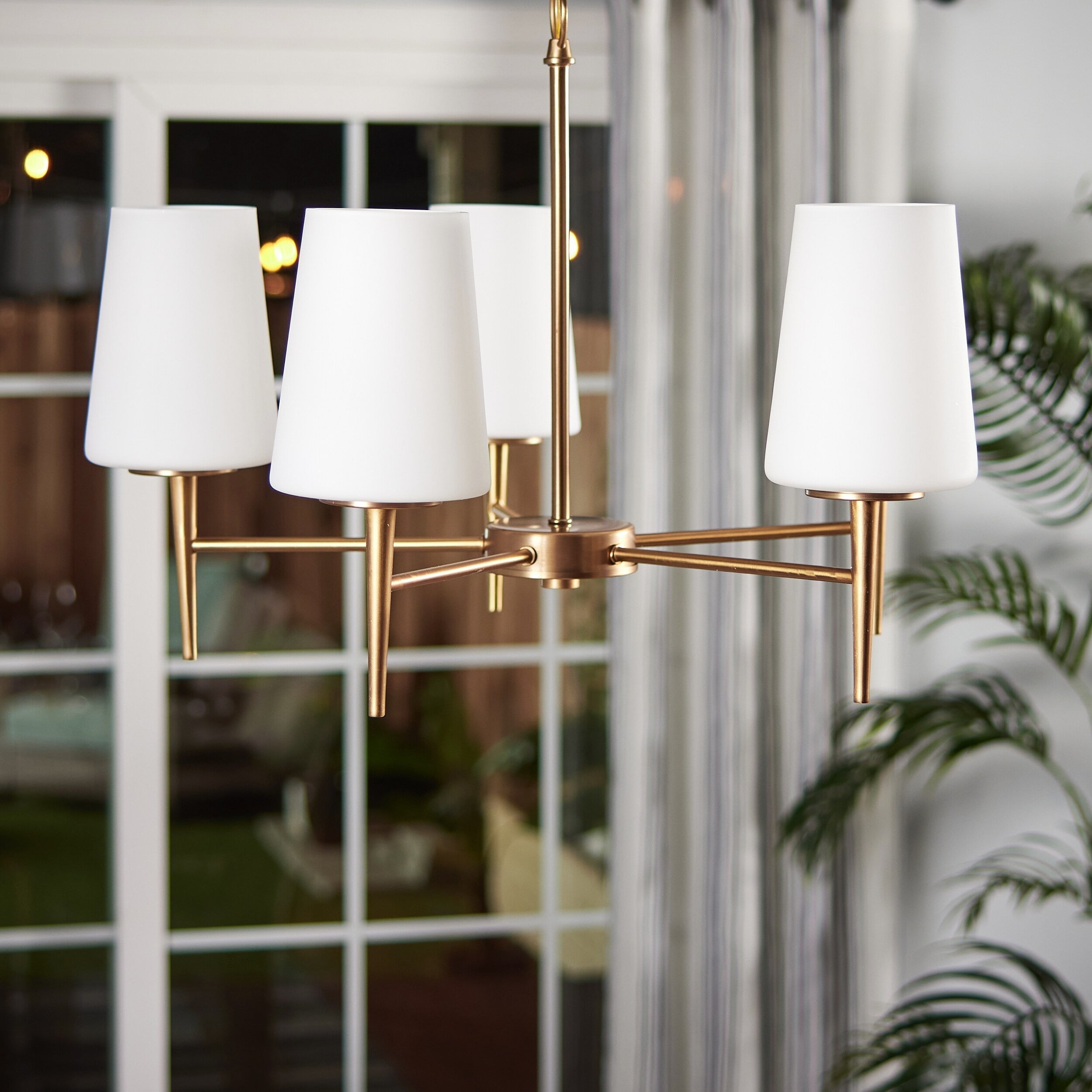 Gaze Eleganter Vintage Messing-Glas-Kronleuchter-Letslighting