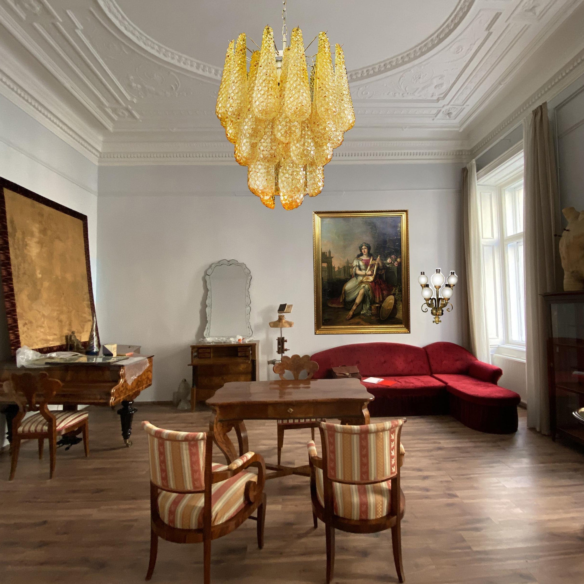 Inset Premium Drop Murano Metal Glass Chandelier - Letslighting