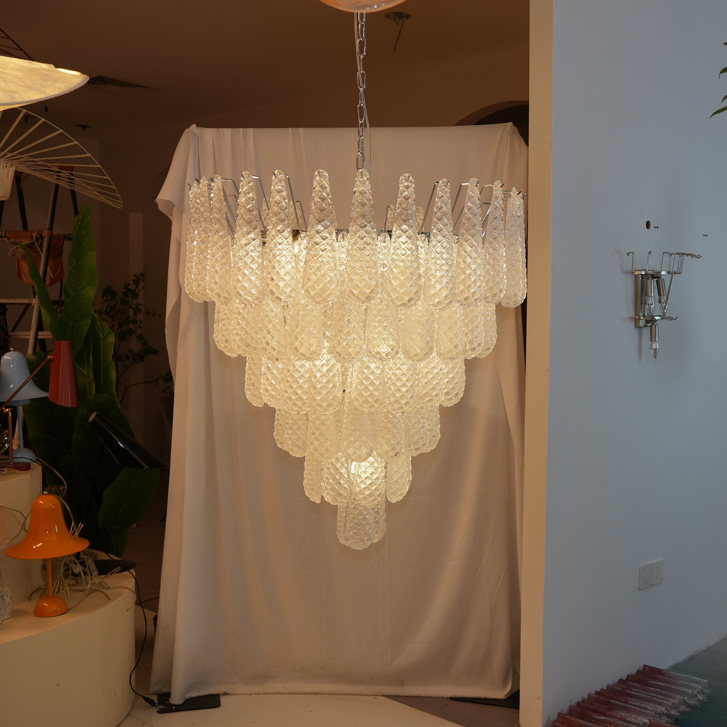 Inset Premium Drop Murano Metal Glass Chandelier - Letslighting