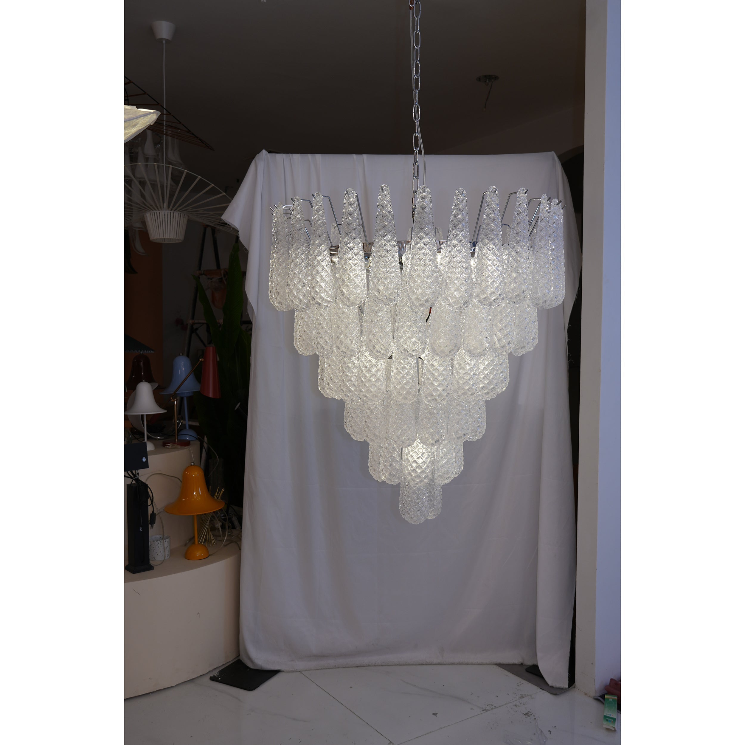 Inset Premium Drop Murano Metal Glass Chandelier - Letslighting