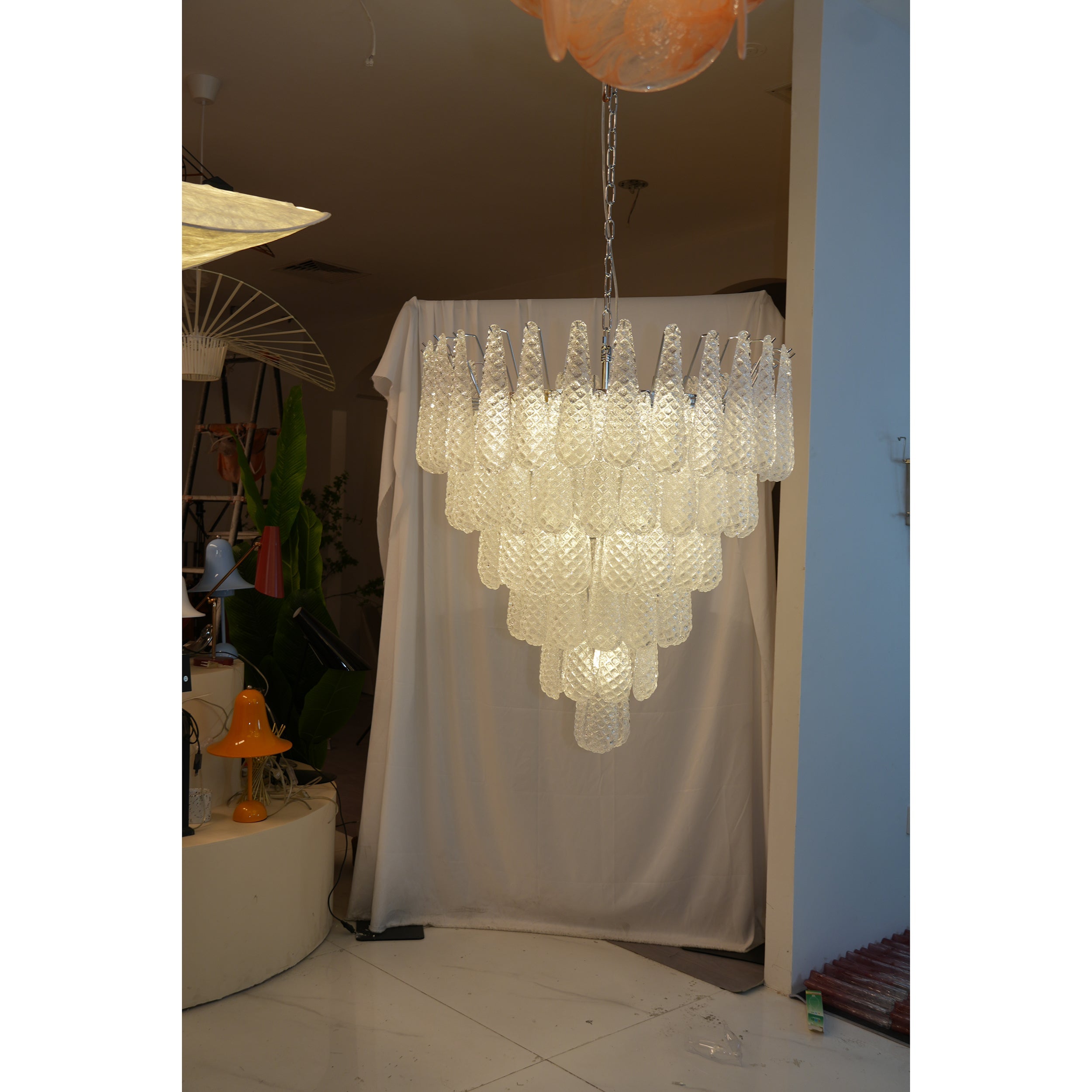 Inset Premium Drop Murano Metal Glass Chandelier - Letslighting