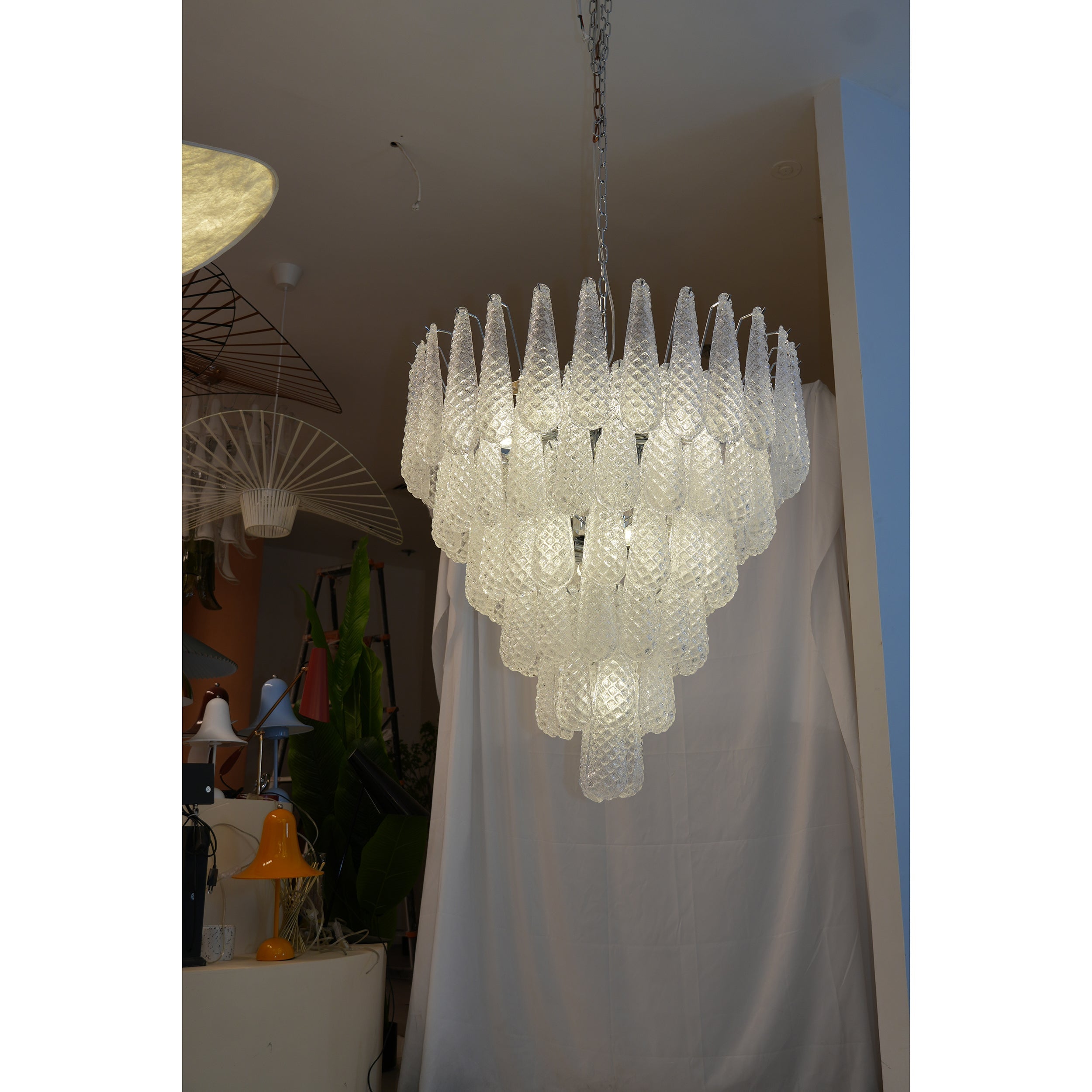 Inset Premium Drop Murano Metal Glass Chandelier - Letslighting
