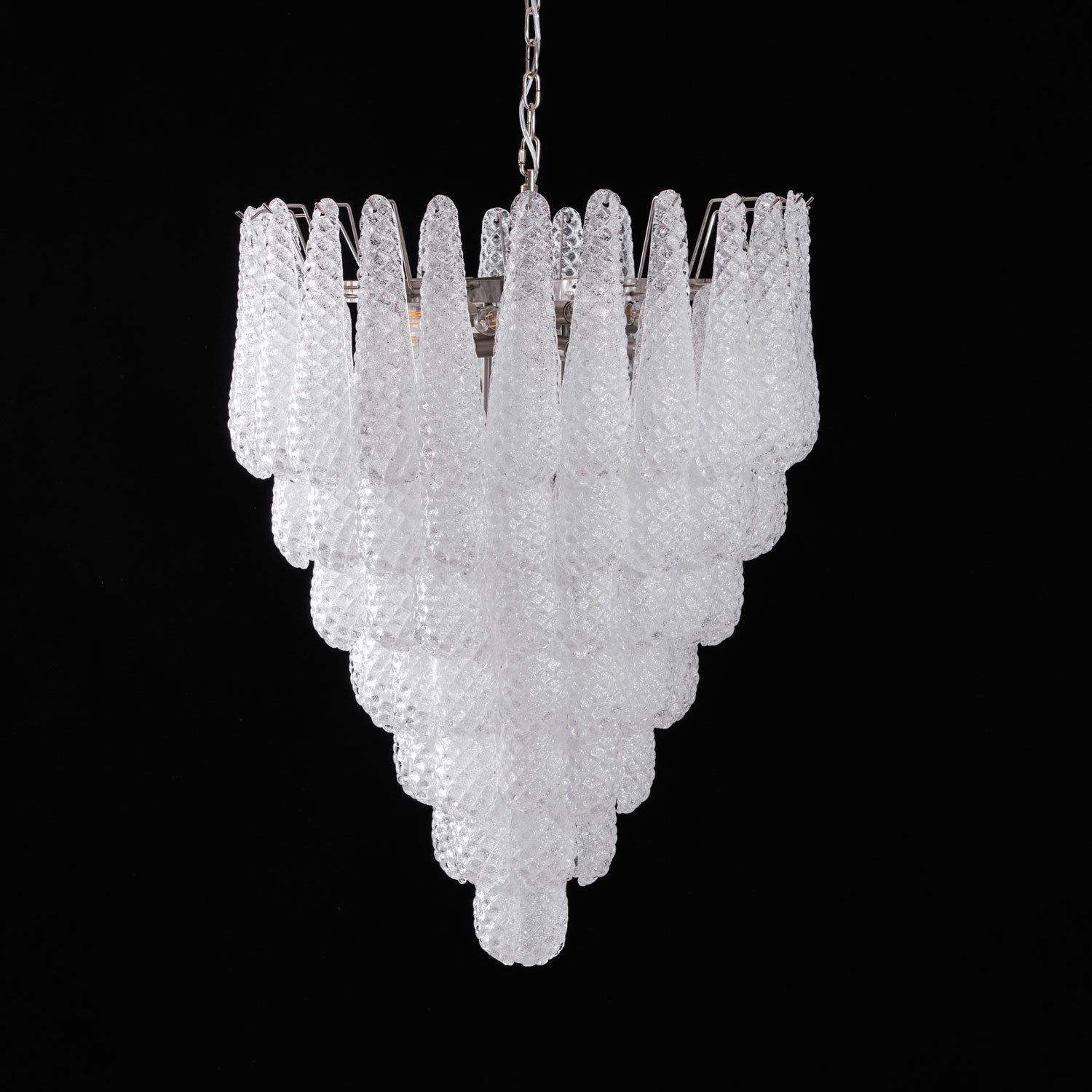 Aurora Chandelier Clear Droplets Murano Glass Waterfall Diamond - Neutralighting