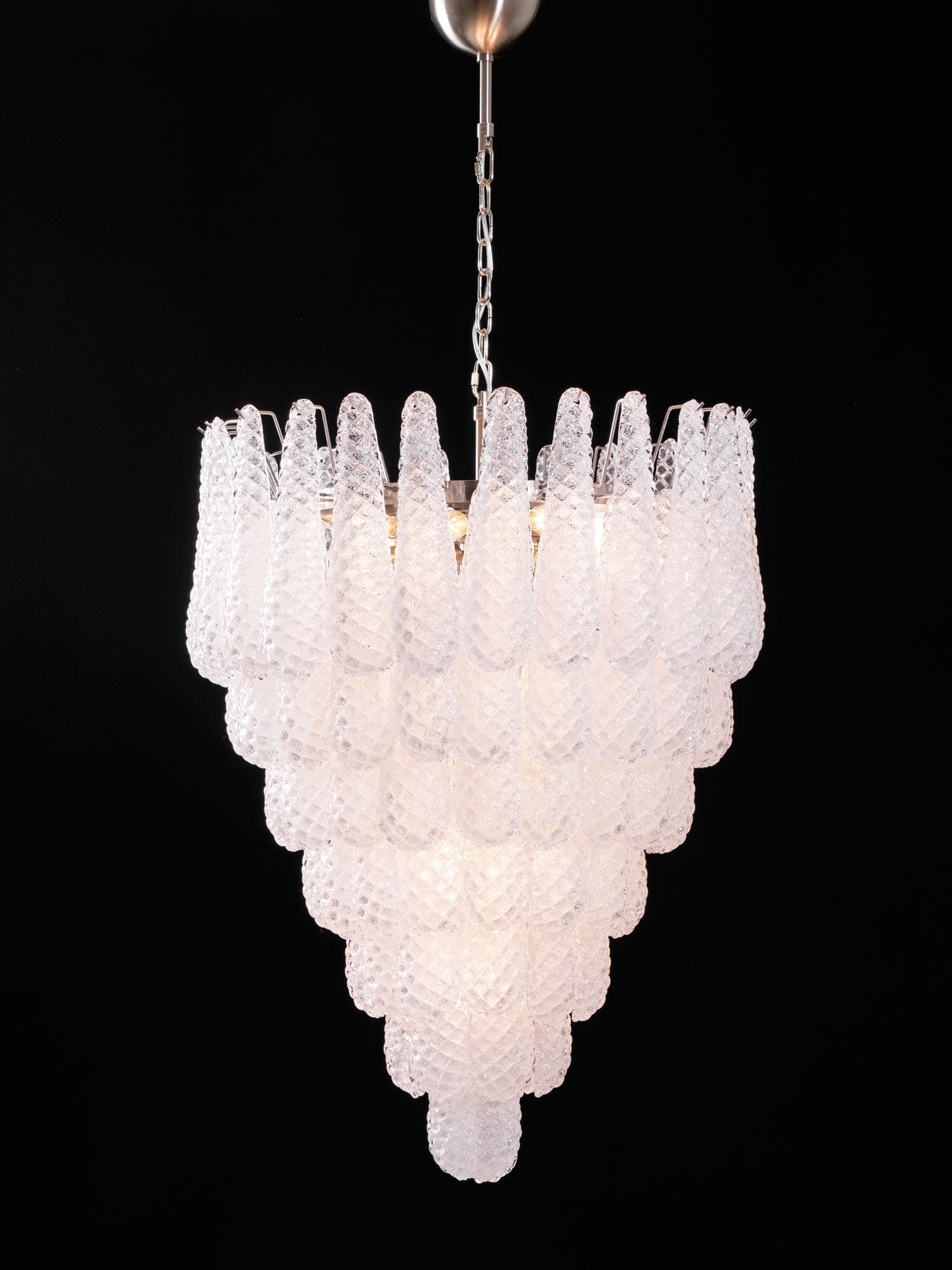 Aurora Chandelier Clear Droplets Murano Glass Waterfall Diamond - Neutralighting