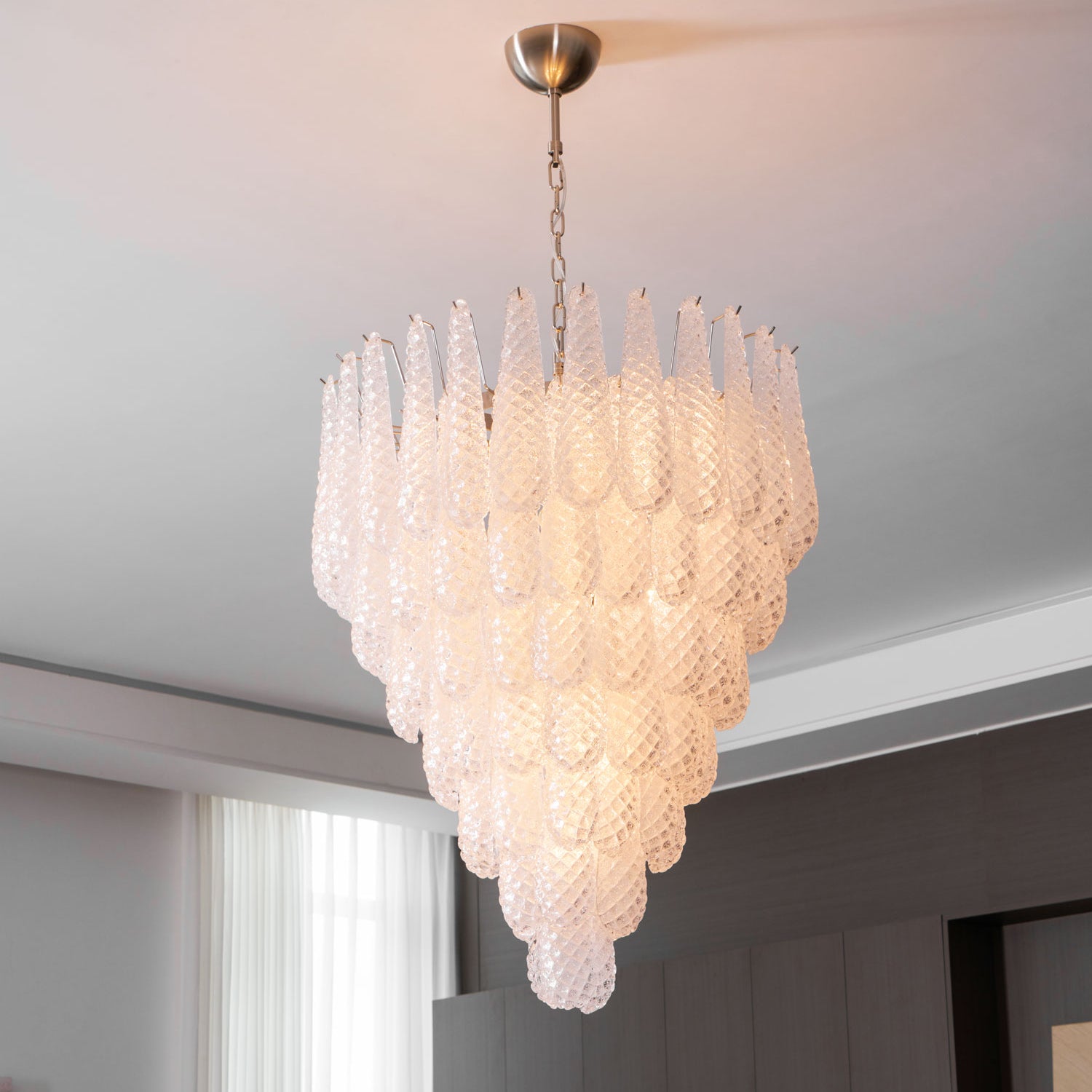 Inset Premium Drop Murano Metal Glass Chandelier - Letslighting