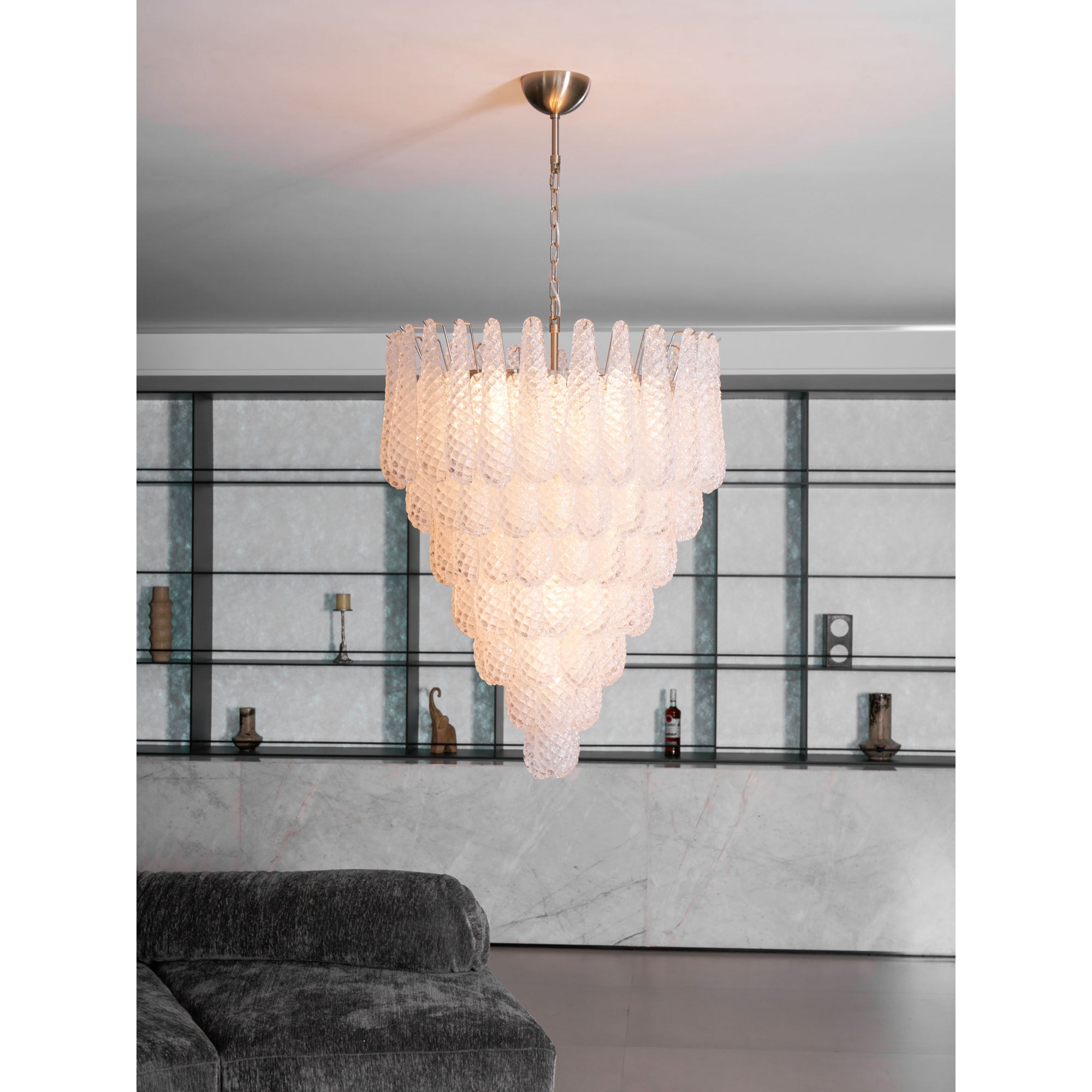 Inset Premium Drop Murano Metal Glass Chandelier - Letslighting