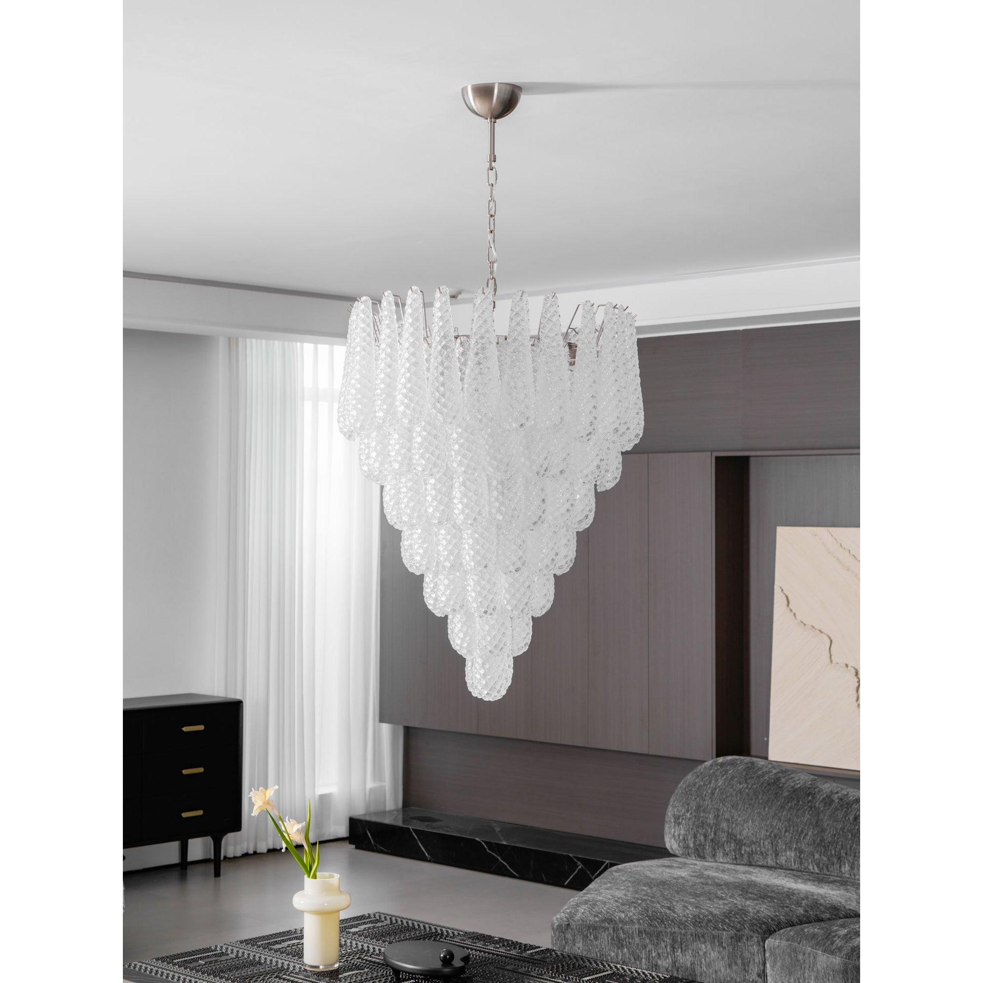 Inset Premium Drop Murano Metal Glass Chandelier - Letslighting
