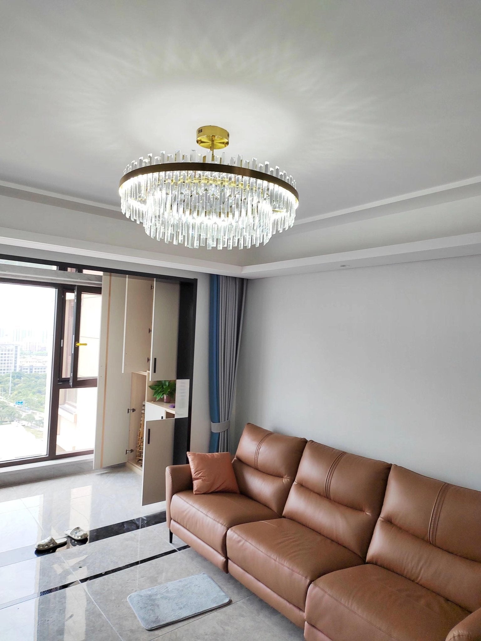 Lustra Kronleuchter Messing Kristall Trommel Elegant-Letslighting