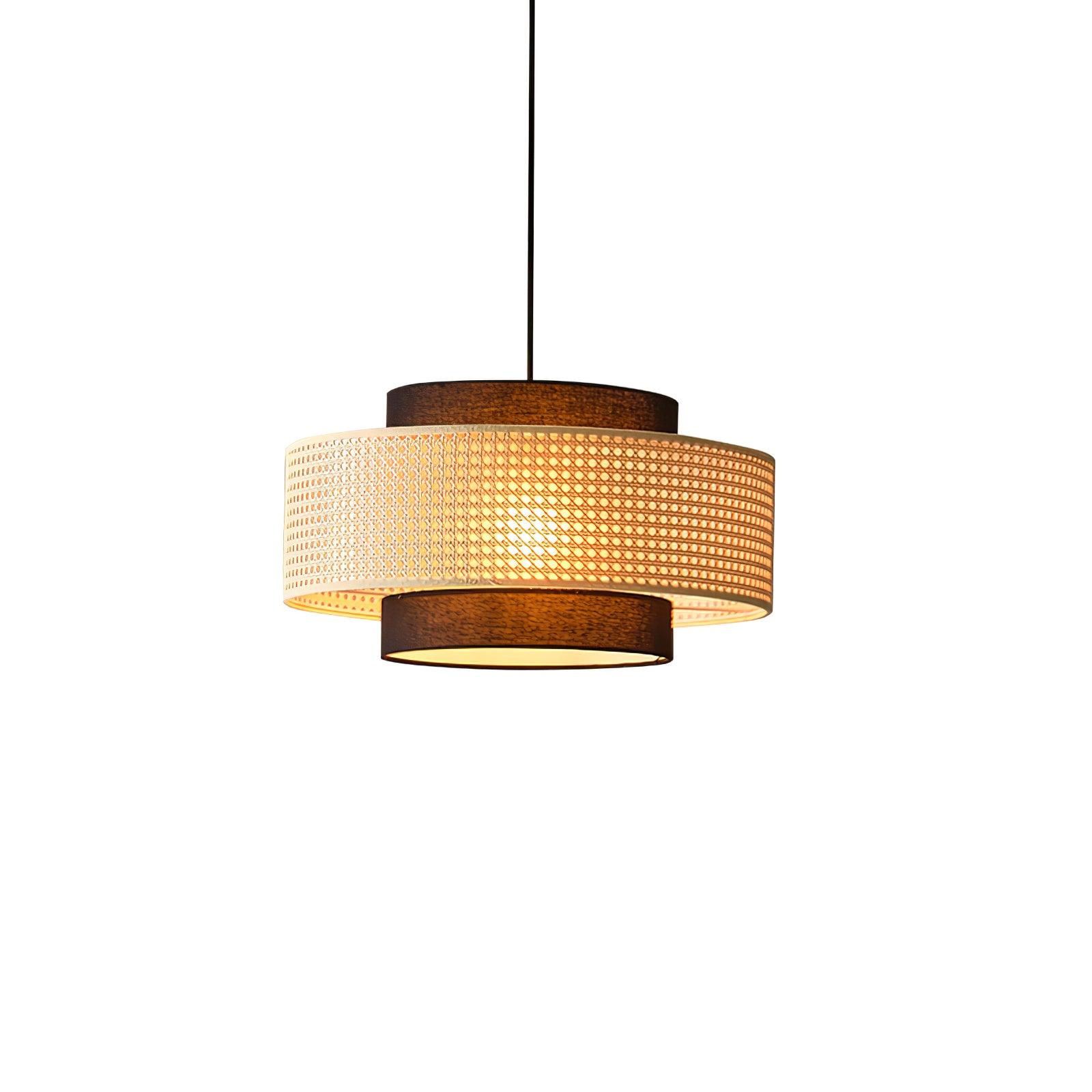Zerither Rattan Stoff Anhänger Licht-Letslighting