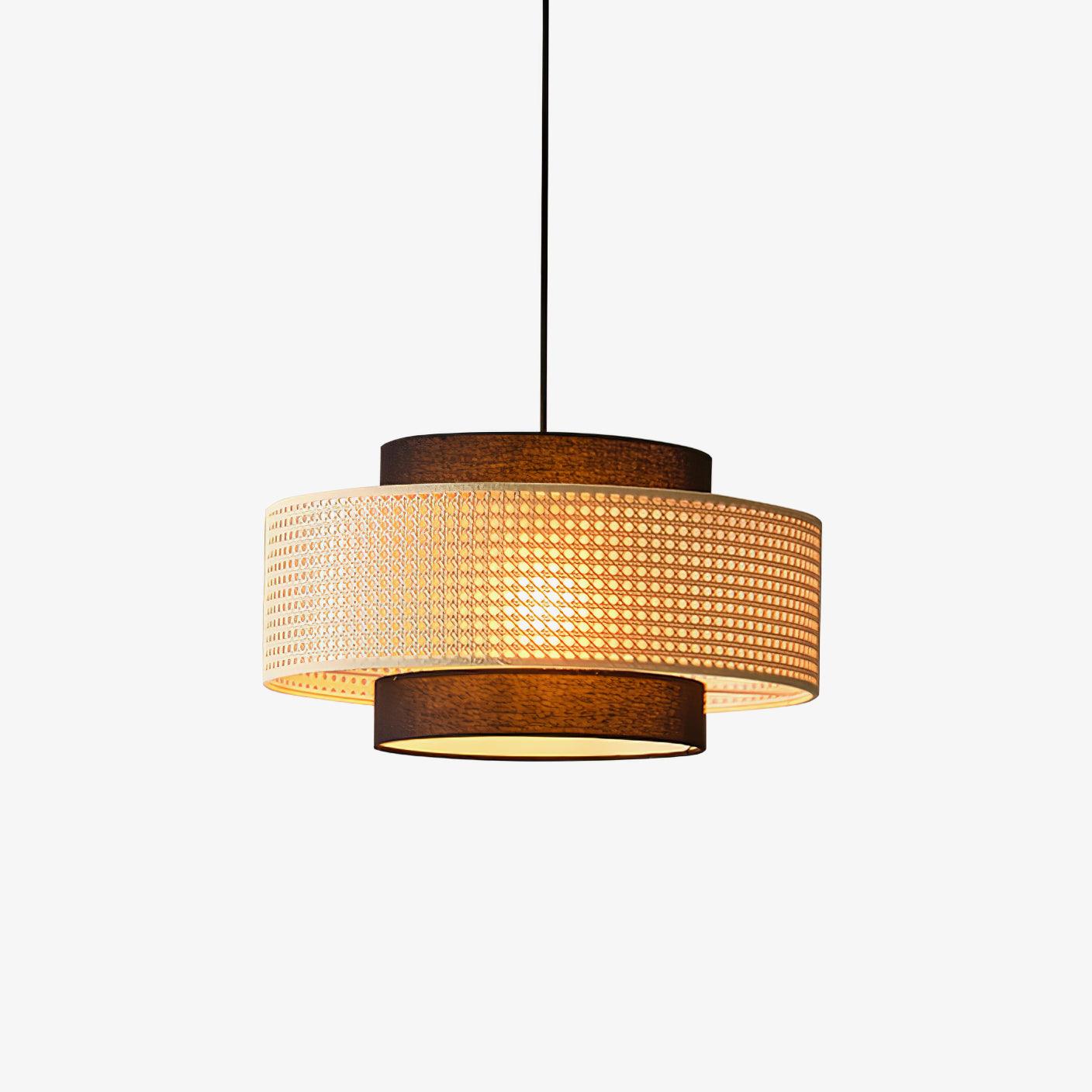 Zerither Rattan Stoff Anhänger Licht-Letslighting