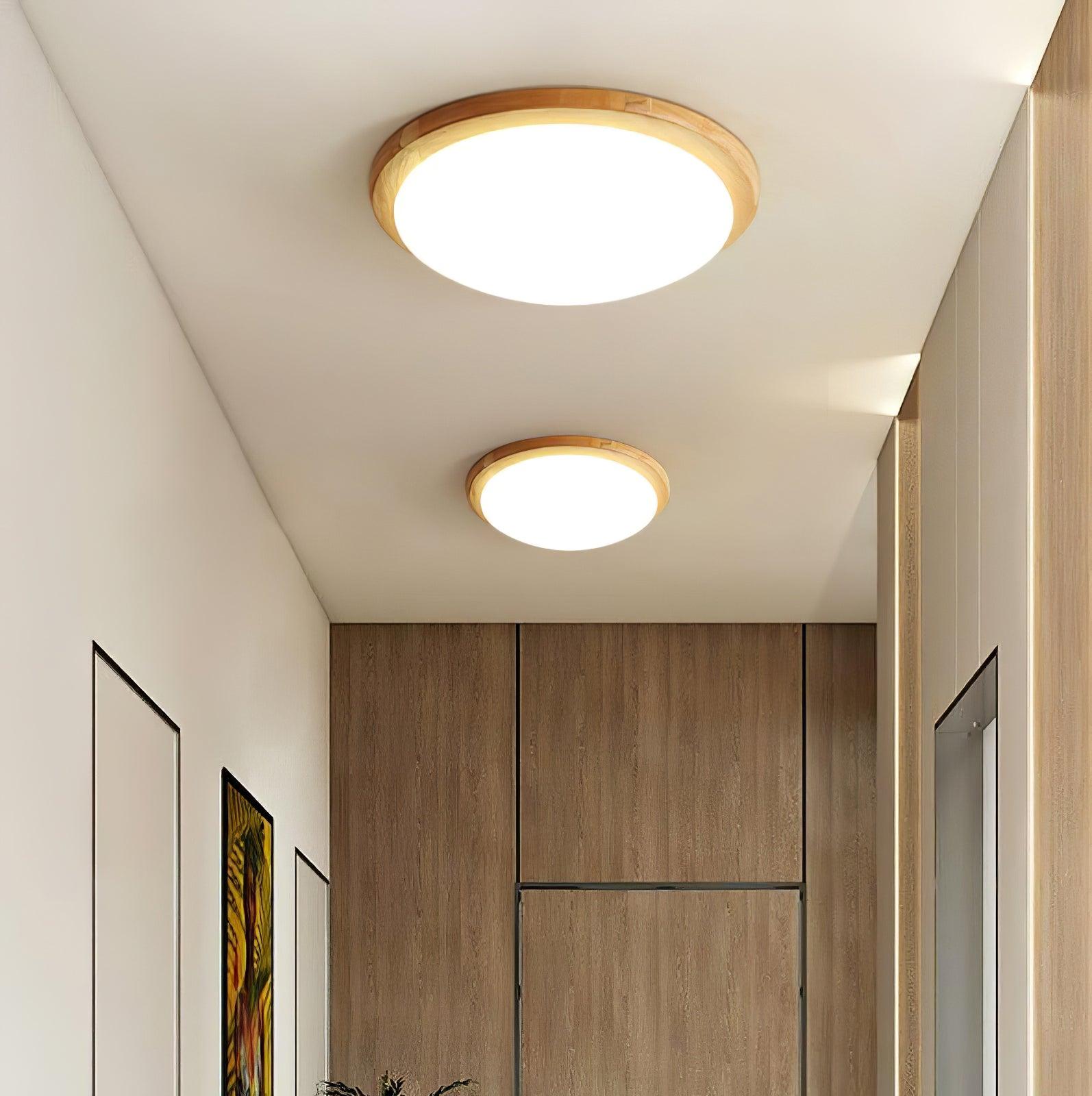 Myshae Modern Minimalistisch Trommel Holz Deckenleuchte-Letslighting