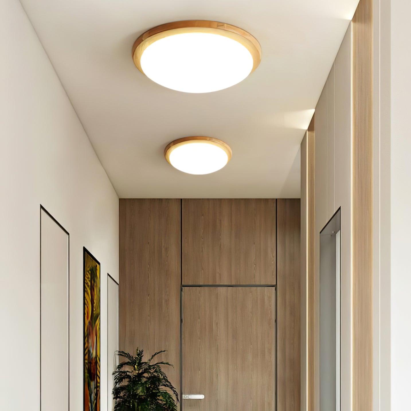 Myshae Modern Minimalistisch Trommel Holz Deckenleuchte-Letslighting