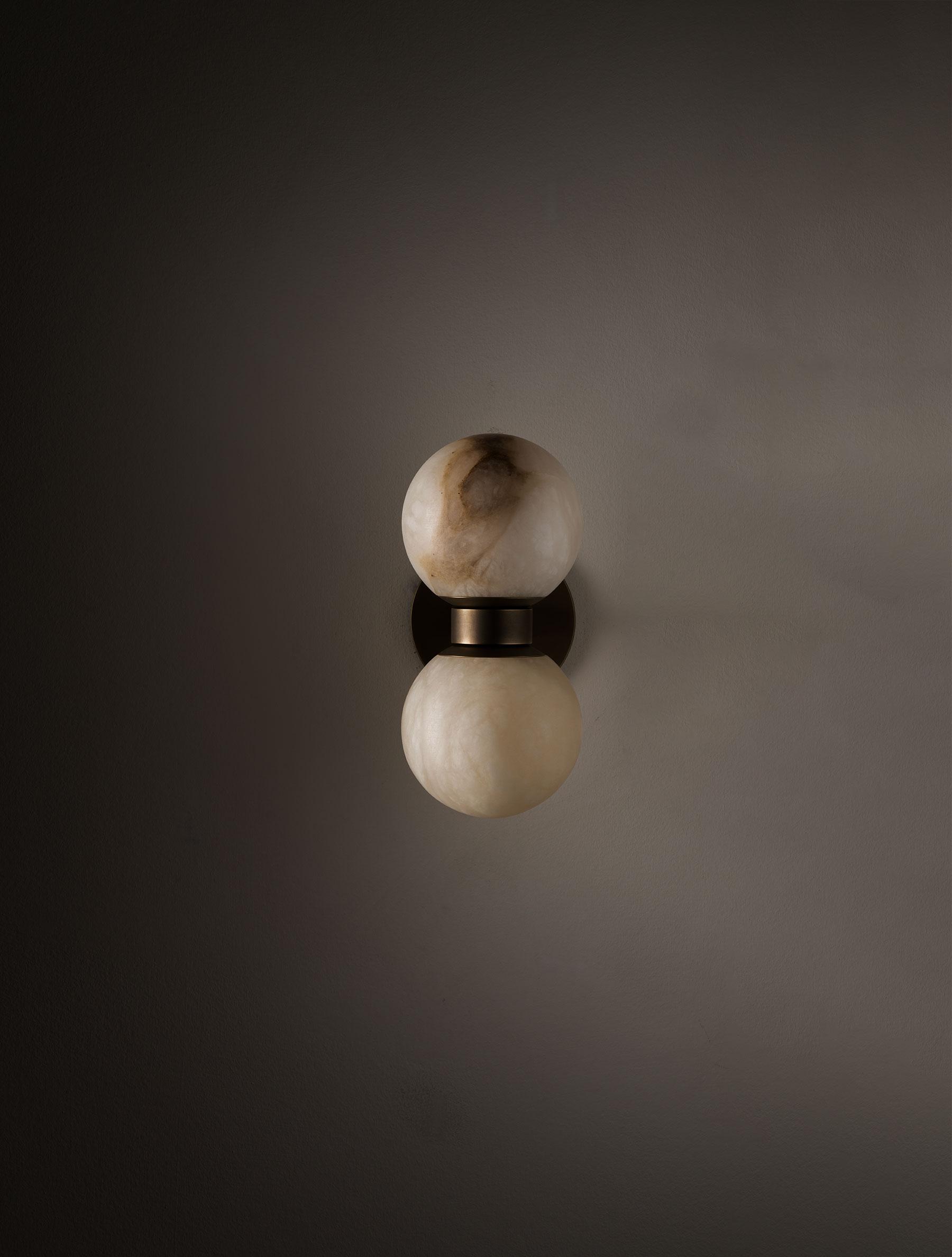 Lush Modern Minimalist Globe Alabaster Wall Lamp - Letslighting
