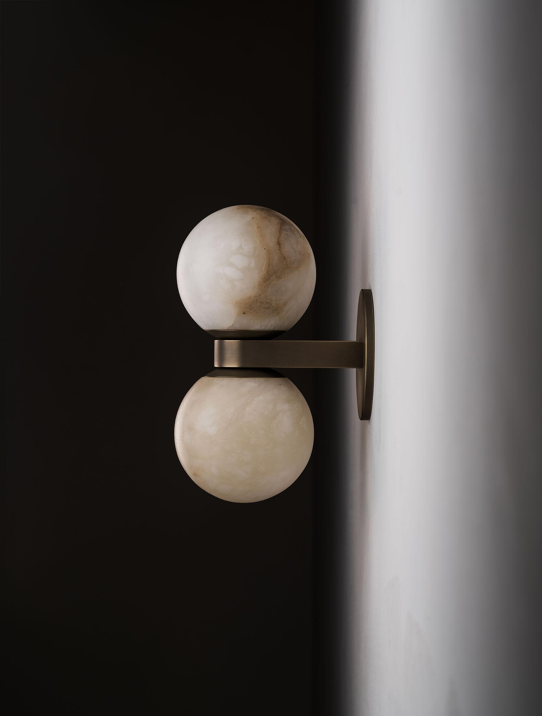 Lush Modern Minimalist Globe Alabaster Wall Lamp - Letslighting